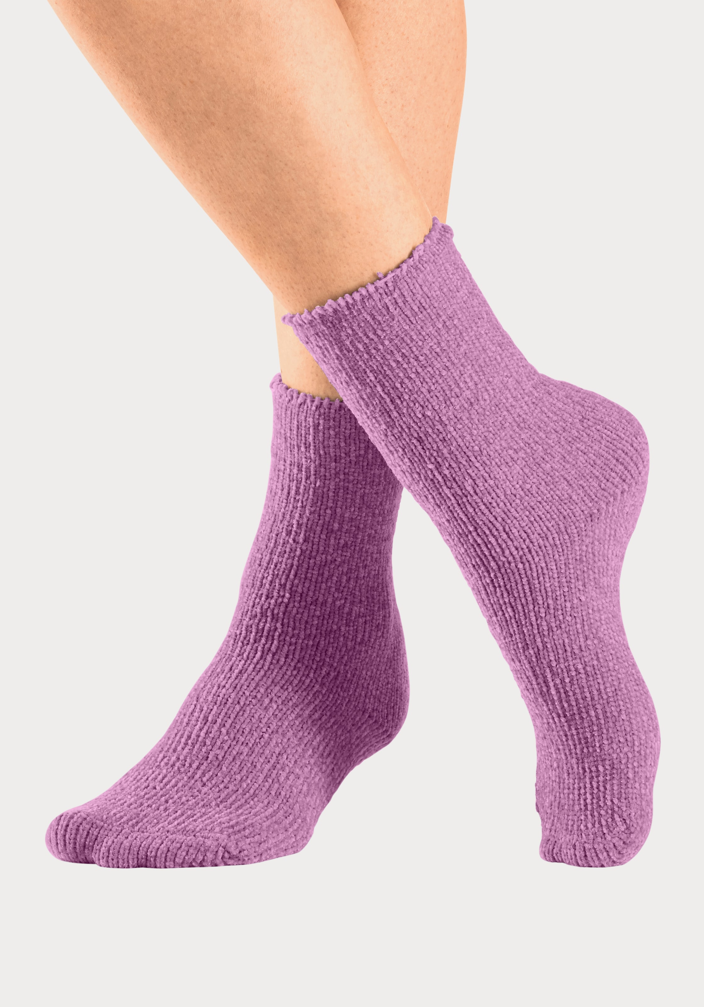 Lavana Kuschelsocken, (Packung, 5 Paar), ideal als Bettsocken
