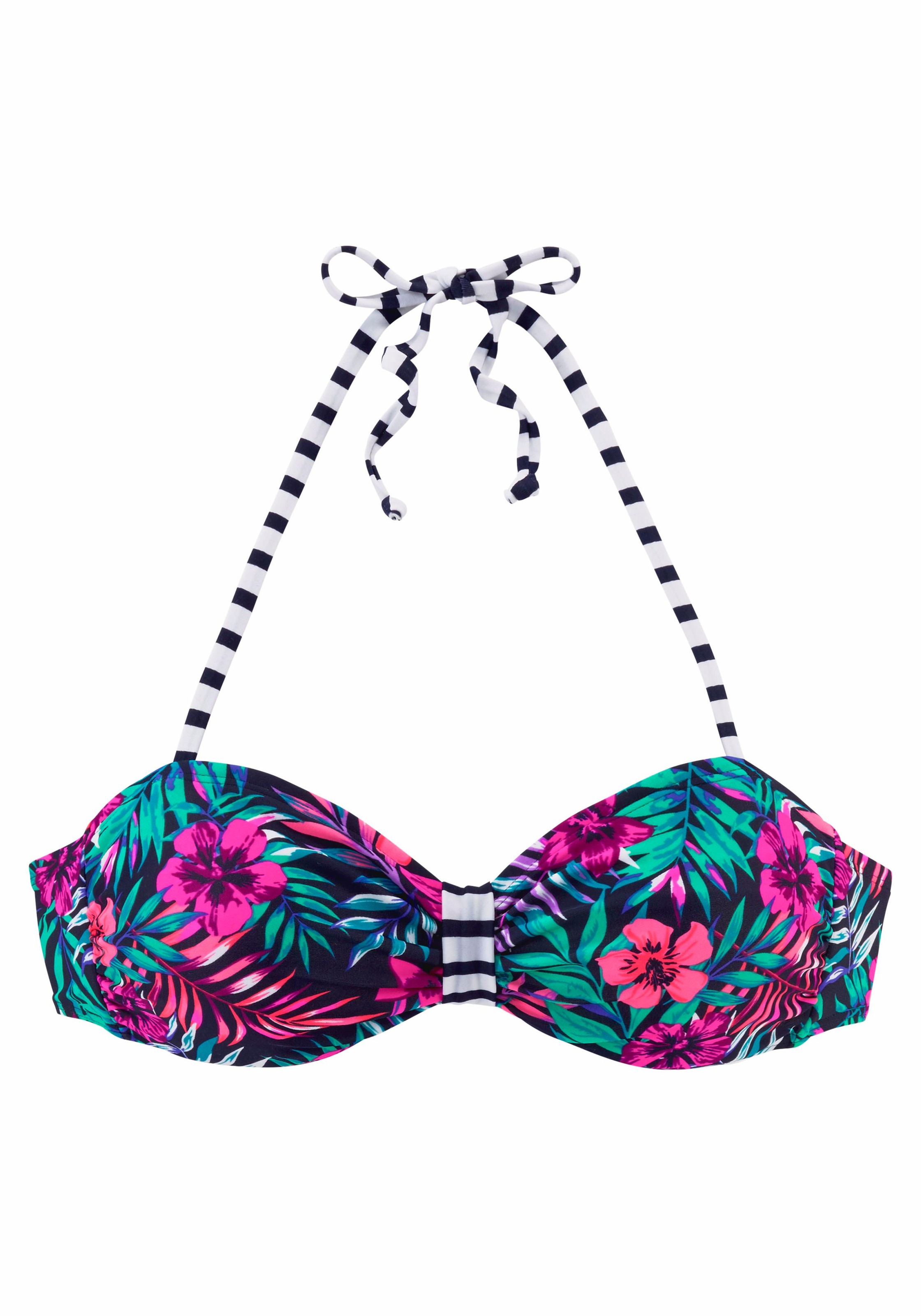 Venice Beach Bandeau-Bikini-Top "Summer" mit kontrastfarbener Schlaufe