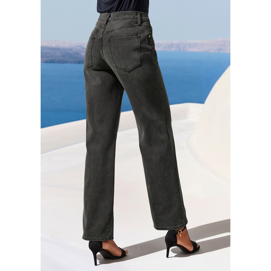 LASCANA Weite Jeans, mit hohem Bund und 5-Pocket-Style, Wide-Leg Jeans