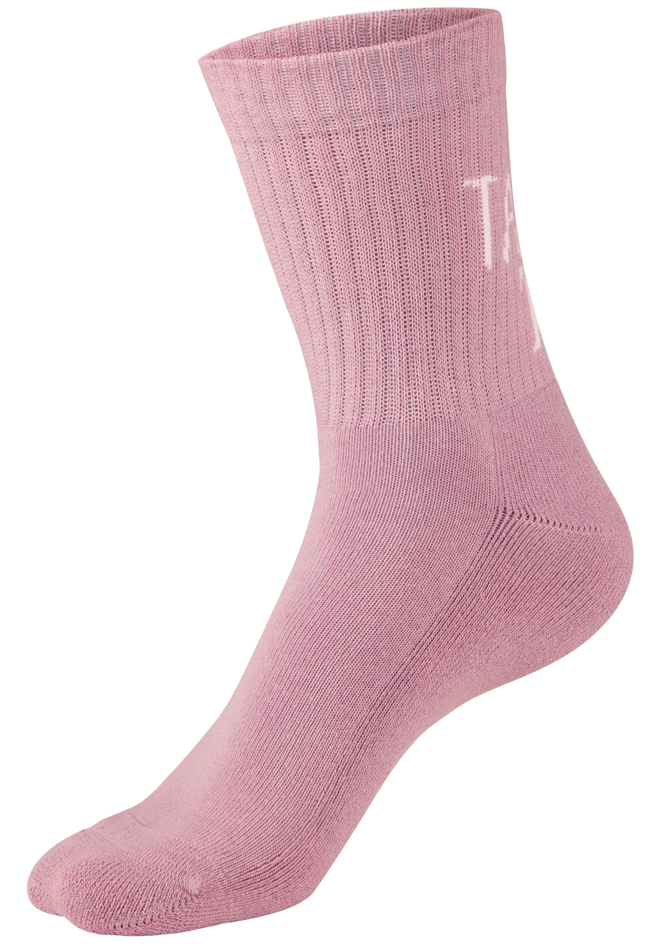 H.I.S Chaussettes de tennis »Damen Sportsocken daily socks« Paquet, 7 Couple tlg. avec du molleton bouclé au pied et des inscriptions attrayantes