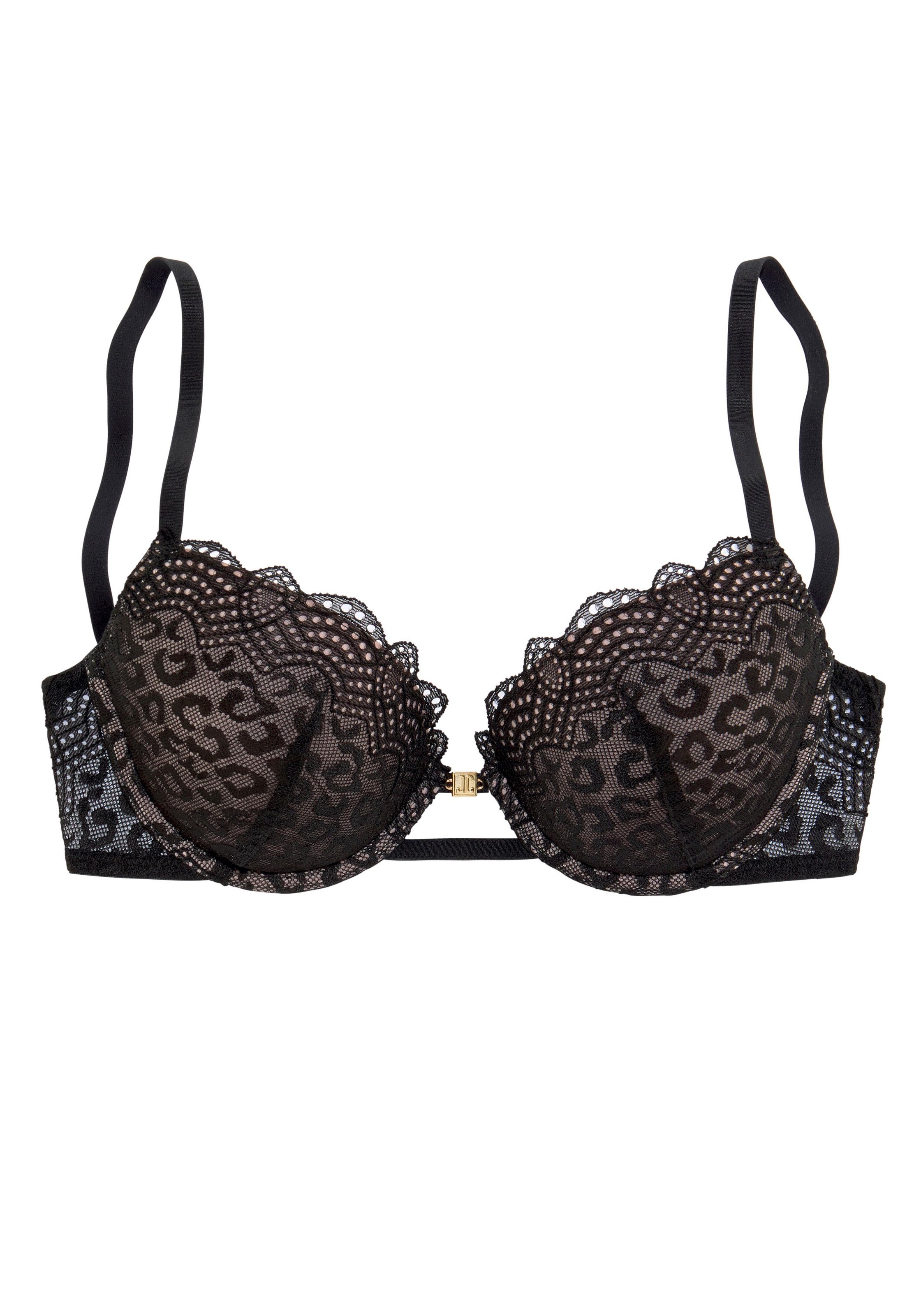 JETTE Push-up-BH mit aufregender Leo-Spitze, sexy Dessous