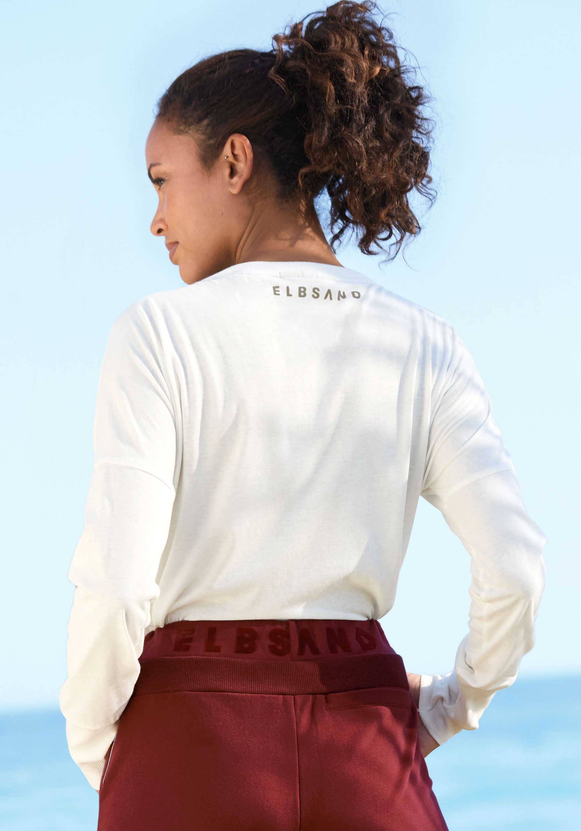 Elbsand T-shirt à manches longues »Iruna« avec impression frontale, manches longues, coupe ample