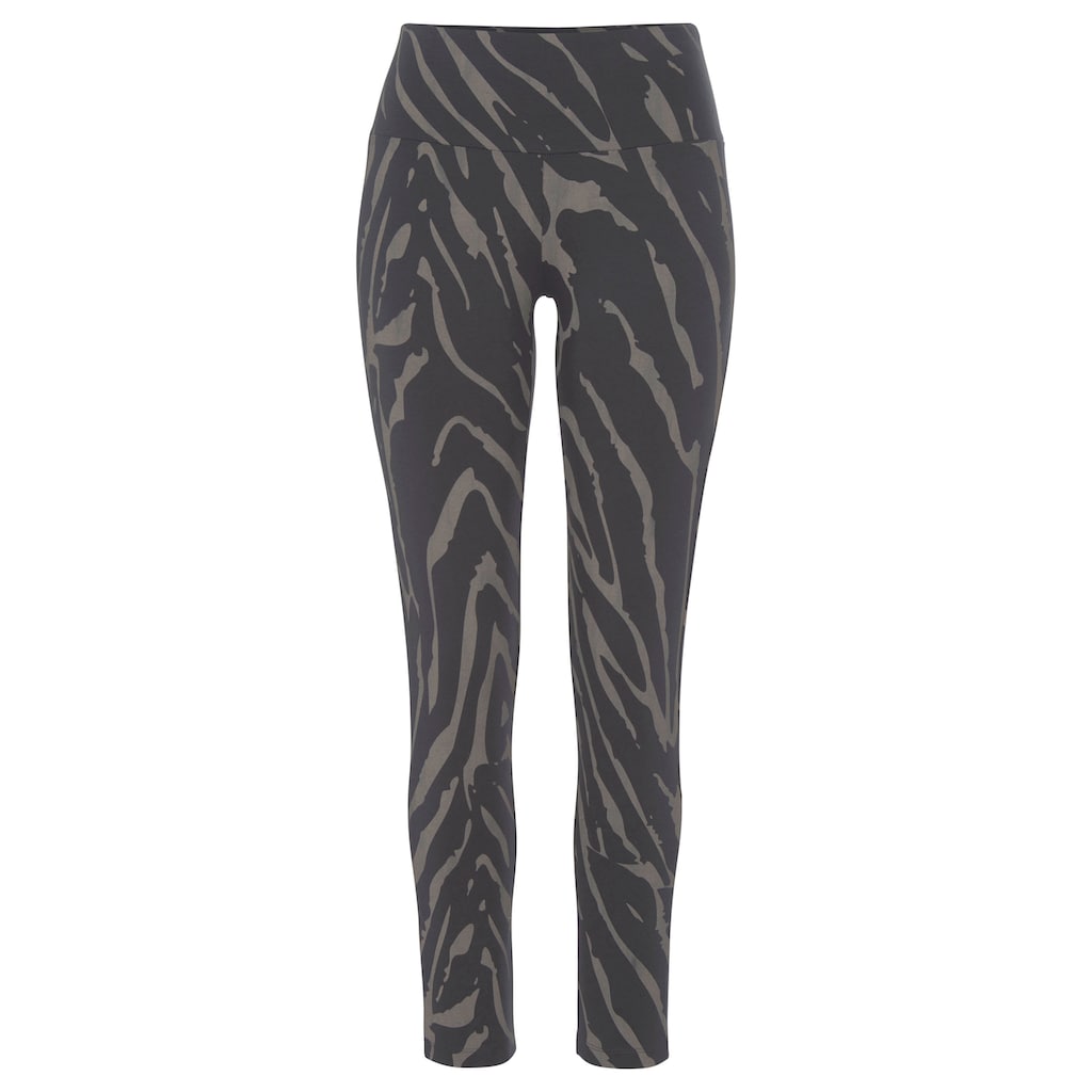 LASCANA Leggings, mit Zebramuster und breitem Bund, Loungewear