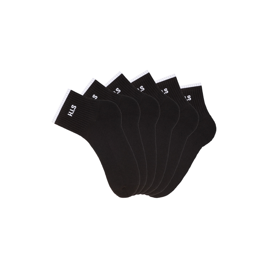 H.I.S Sportsocken, (Packung, 6 Paar), Kurzsocken mit Frottee & verstärkten Belastungszonen