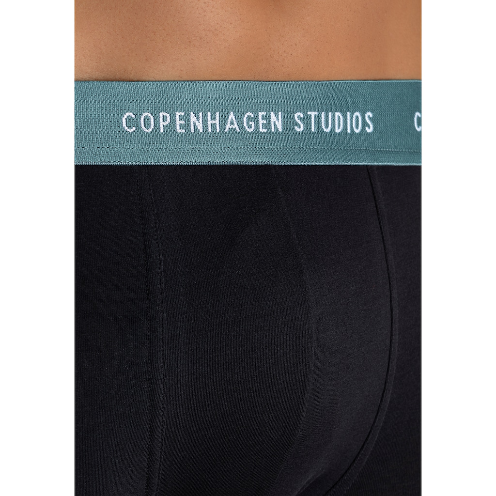 Copenhagen Studios Boxer »Boxershorts für Herren«, (3 St.), mit farbigem Logo-Bund