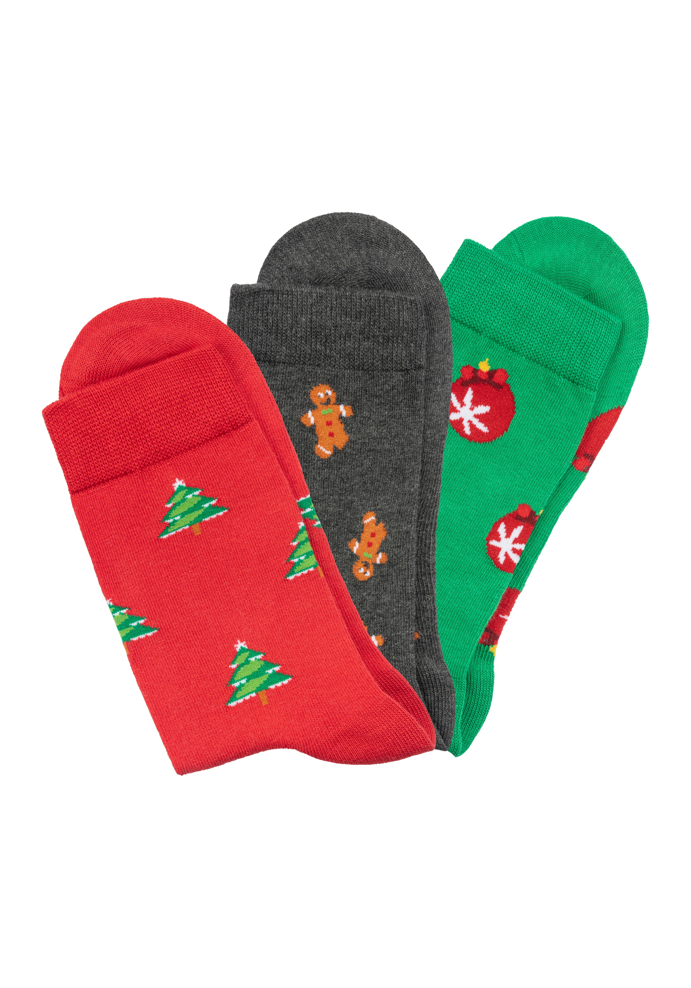John Devin Chaussettes Packung, 3 Couple tlg. mit unterschiedlichen  Weihnachtsmotiven