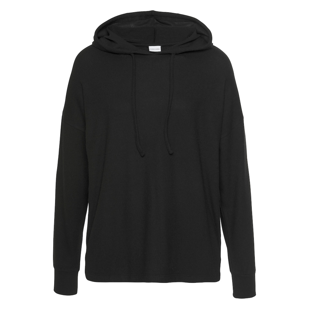 LASCANA Kapuzenpullover, Loungepullover in lässiger Form, Loungewear