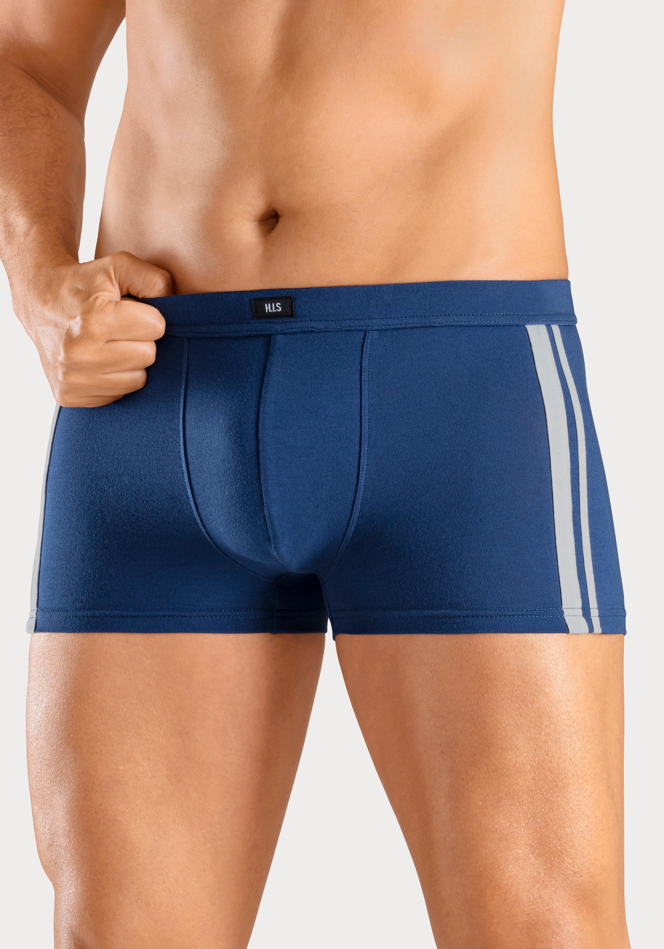 H.I.S Boxer »Boxershorts für Herren«, (Packung, 4 St.), mit kontrastfarbigen Streifen an den Seiten