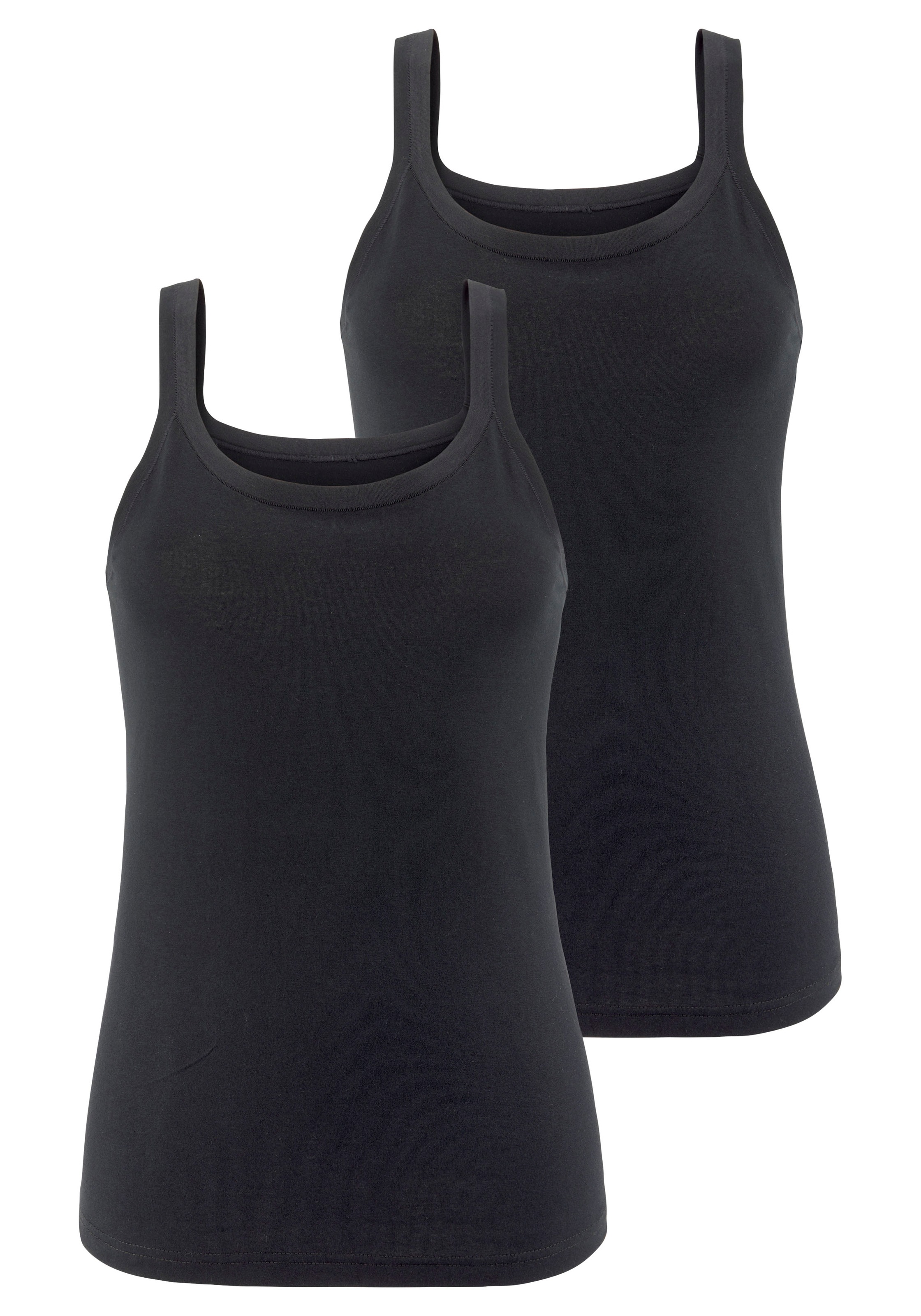 LASCANA Unterhemd Packung, 2 Stk. "Perfect Basics" aus elastischer Baumwolle, Tanktop, Unterziehshirt
