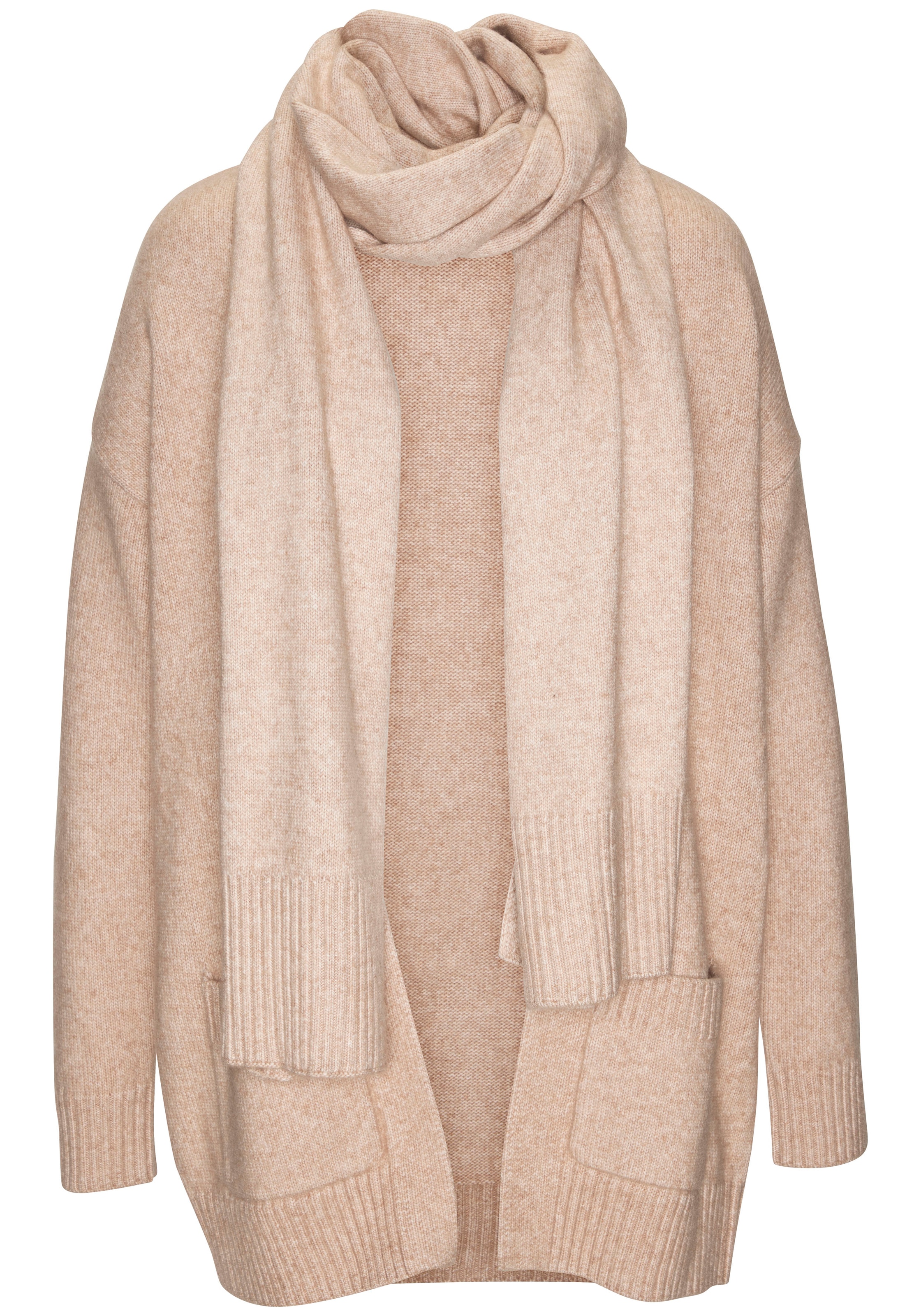 Vivance Veste en tricot Set, mit Schal,  aus kuscheliger Strickqualität, Cardigan