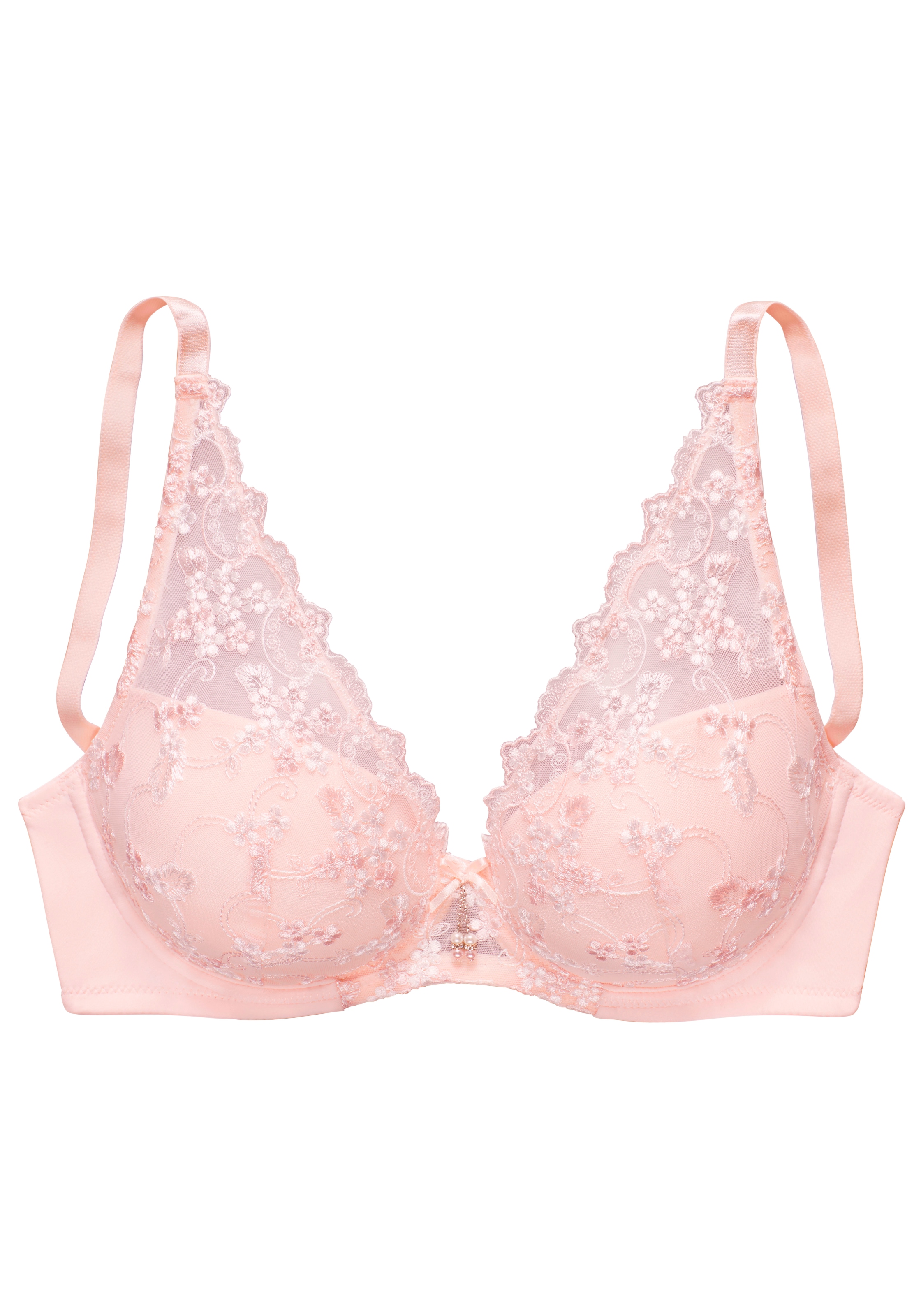 LASCANA Schalen-BH, mit Bügel in High-Apex-Schnittform aus Stickereispitze, sexy Dessous