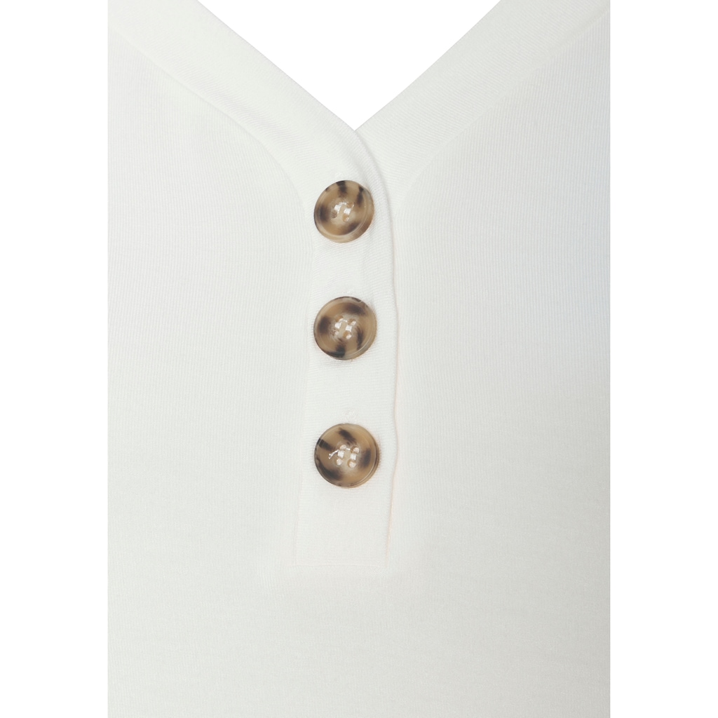 LASCANA Blusenshirt »mit Zierknopfleiste«, aus weichem Viskose-Stretch