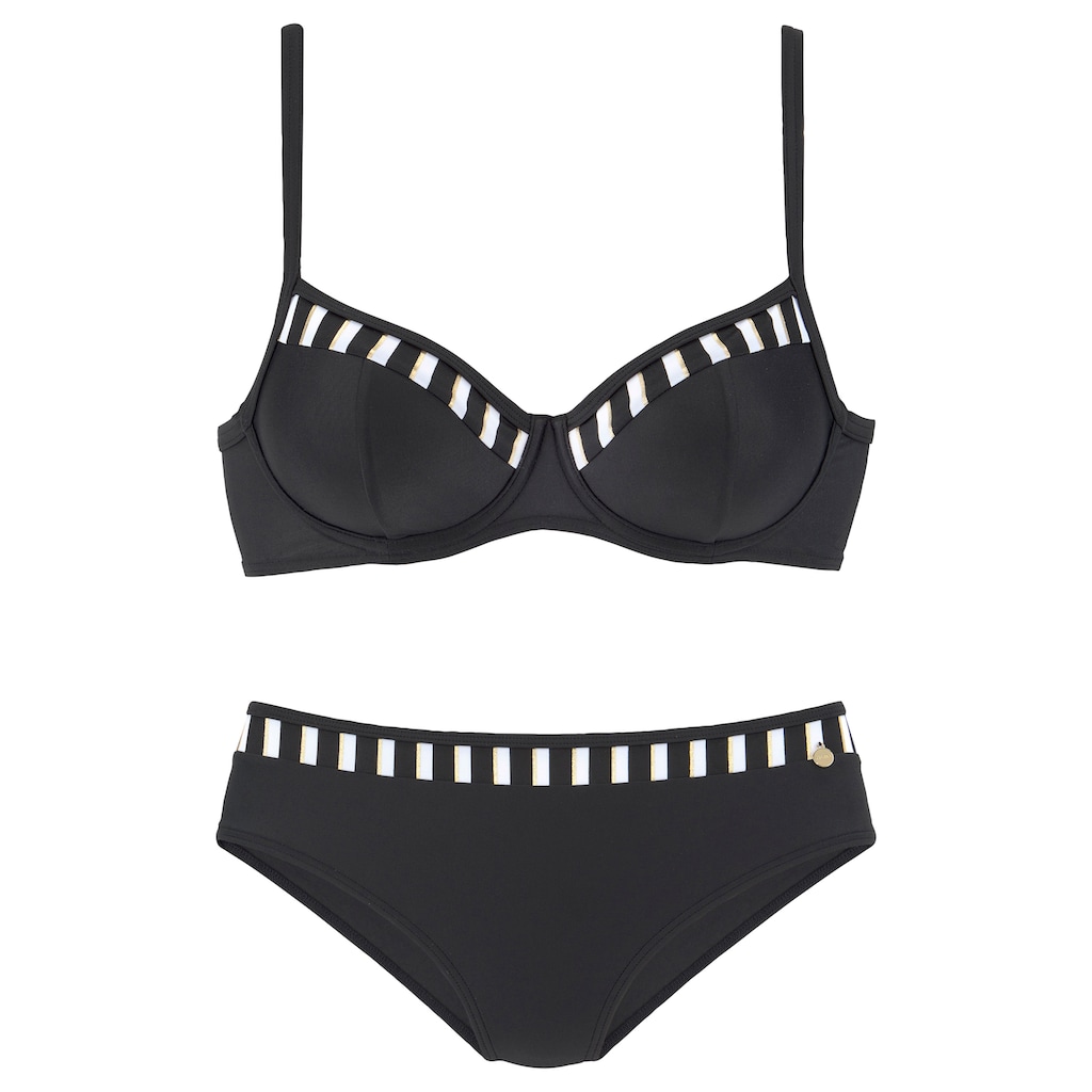 LASCANA Bügel-Bikini, mit goldfarbenen Streifen