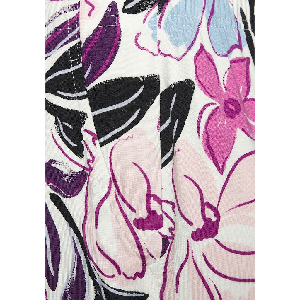LASCANA Pyjama, (2 tlg.), mit schönem Blumendruck