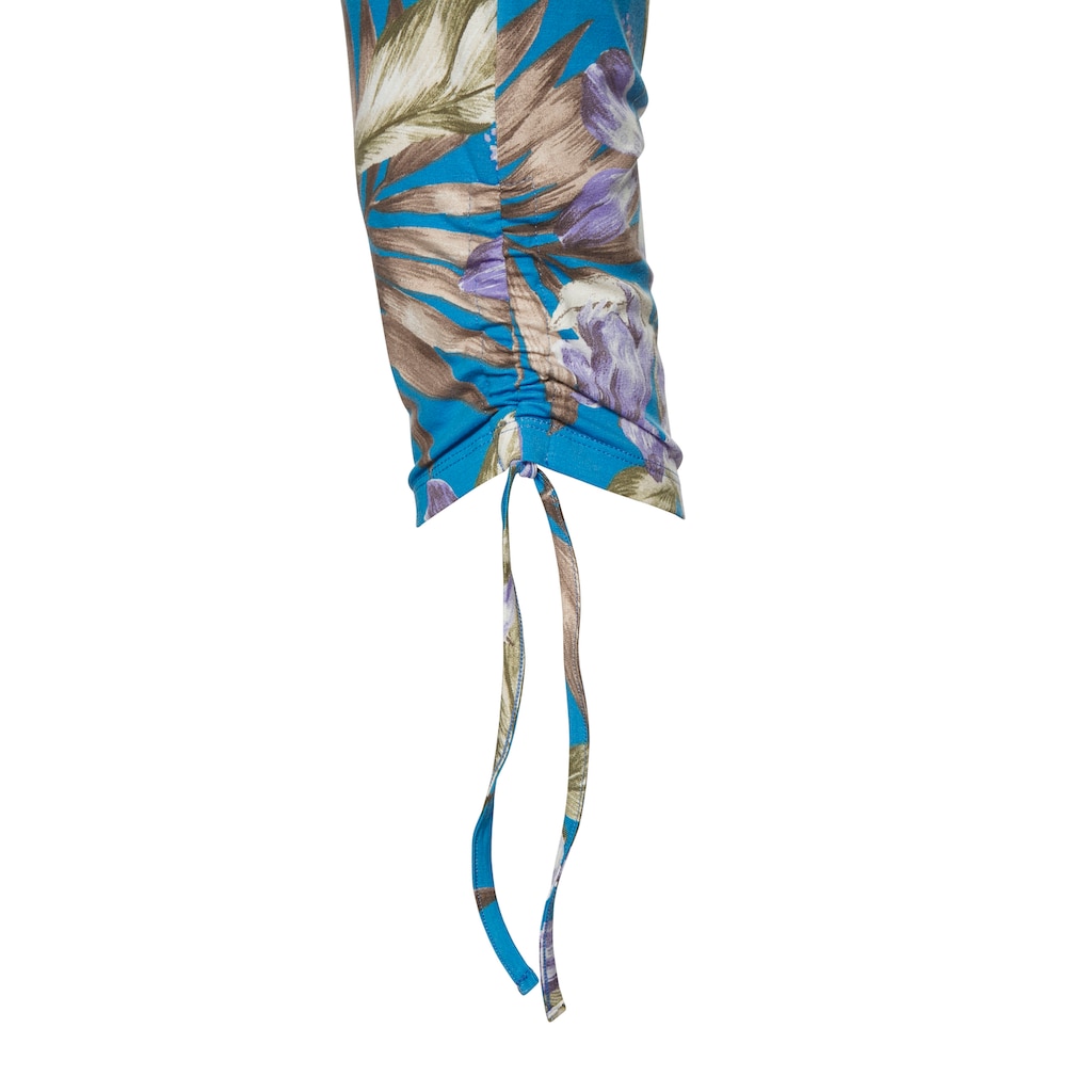 LASCANA Caprileggings, mit seitlicher Raffung und Allover-Druck, 3/4-Länge, Stretch