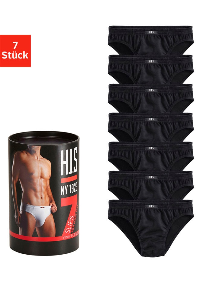 H.I.S Slip »Unterhosen für Herren« Dose, 7 Stk. aus Baumwoll-Mix in einer Dose verpackt