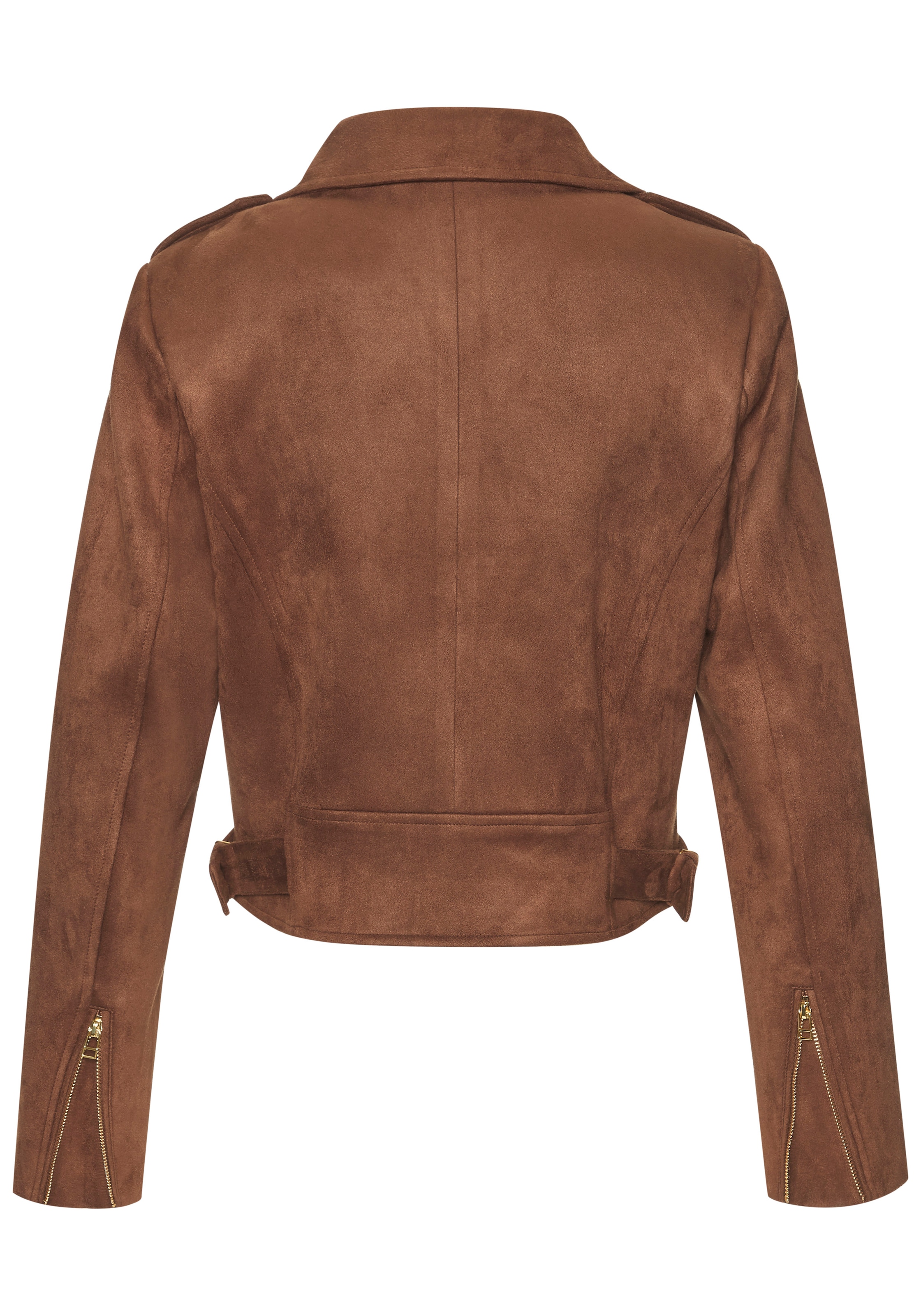 LASCANA Veste de motard in Veloursleder-Optik
