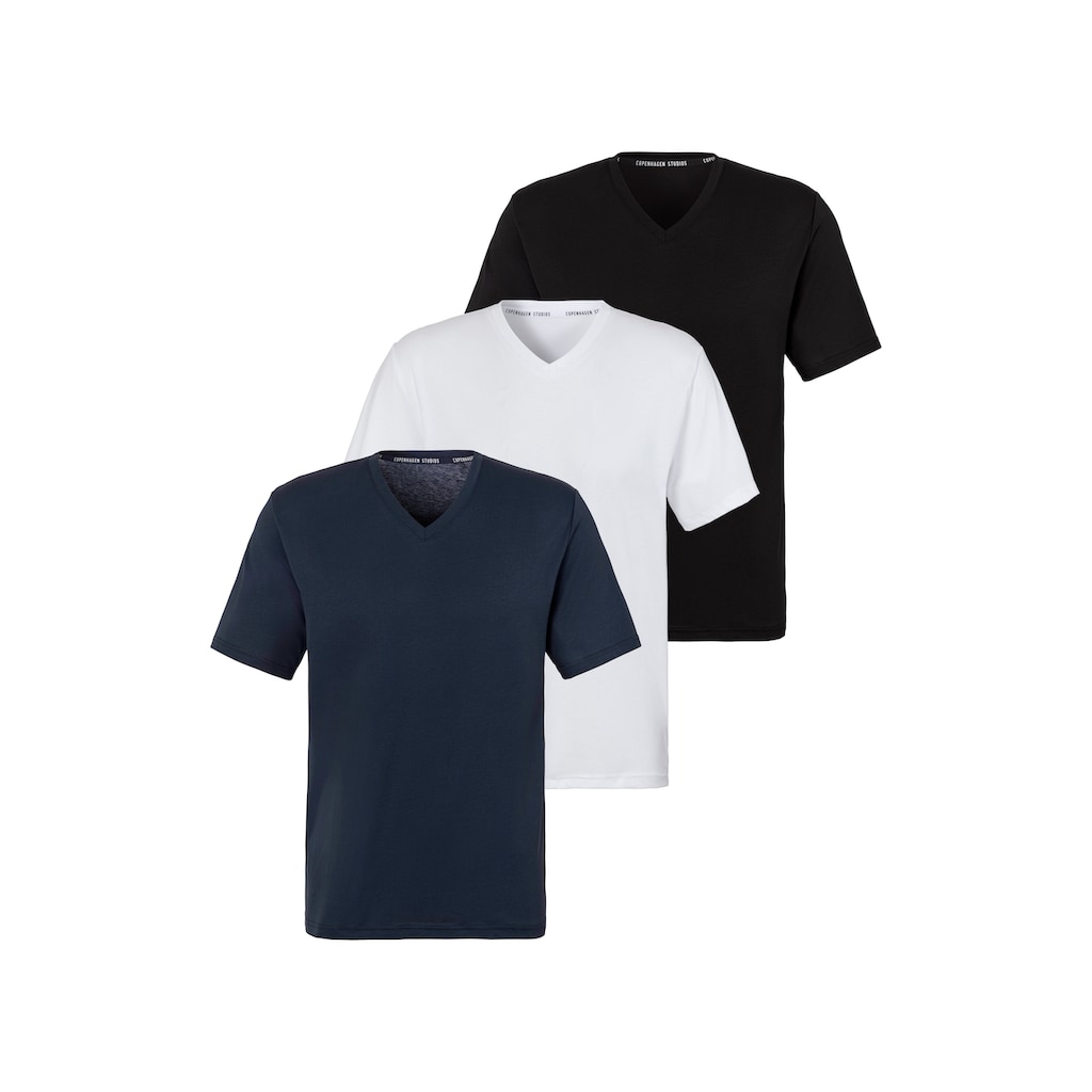 Copenhagen Studios T-Shirt, (3er-Pack), Unterziehshirt aus hochwertiger Bio-Baumwolle