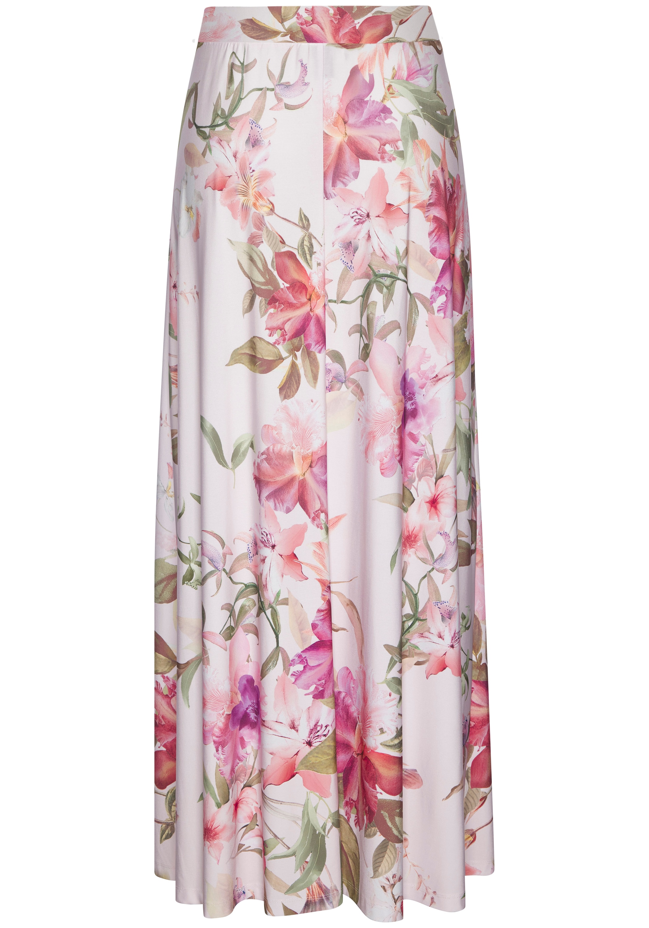 LASCANA Maxi jupe »mit Blumendruck aus glatter, bügelfreier Ware« avec imprimé floral