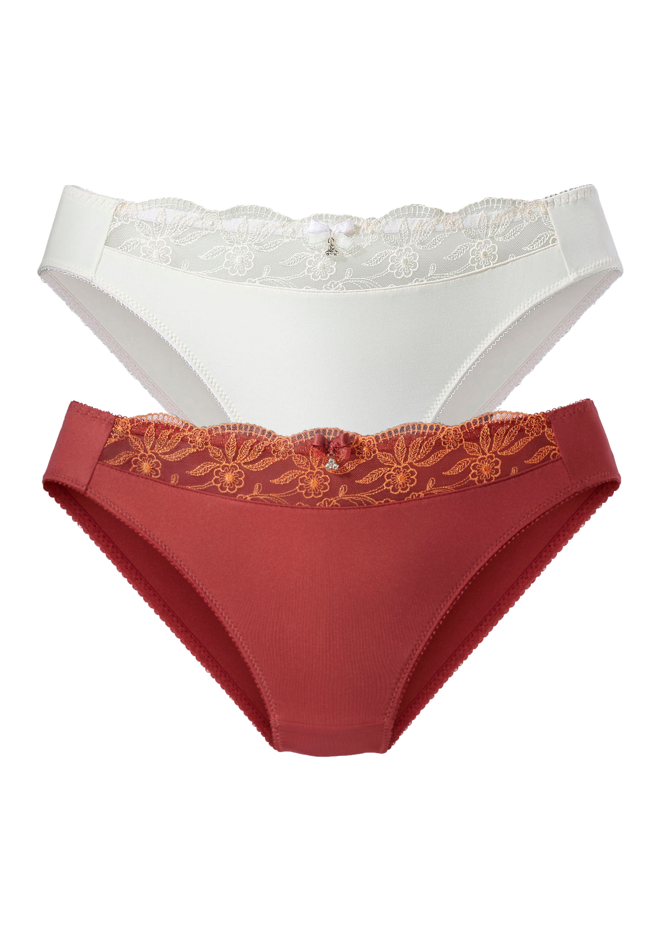 Nuance by Lascana Slip Packung,  mit schöner Stickereispitze