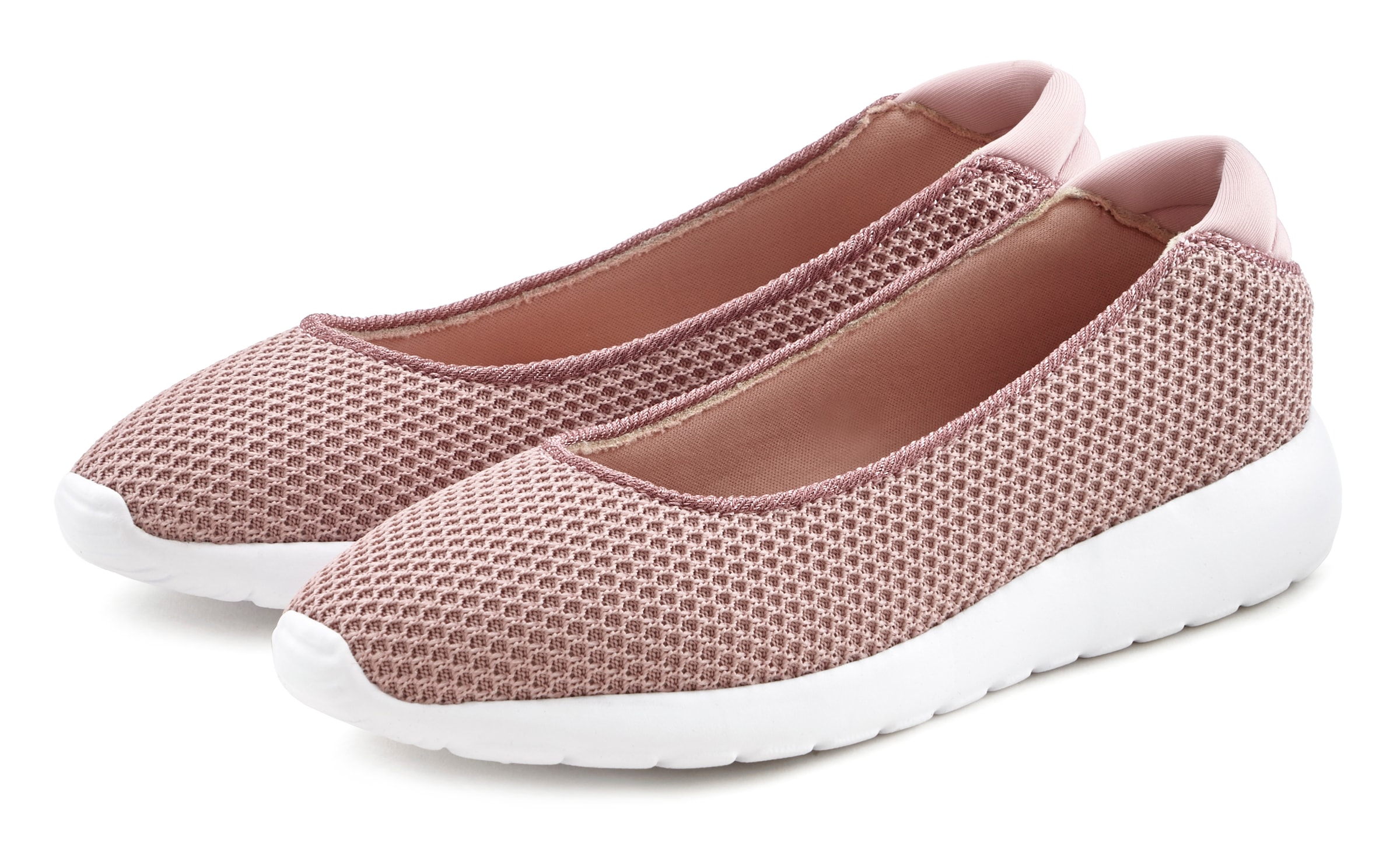 LASCANA Ballerina »Freizeitschuh, Slipper, Halbschuh,« zum Reinschlüpfen, leichte Mesh-Optik VEGAN