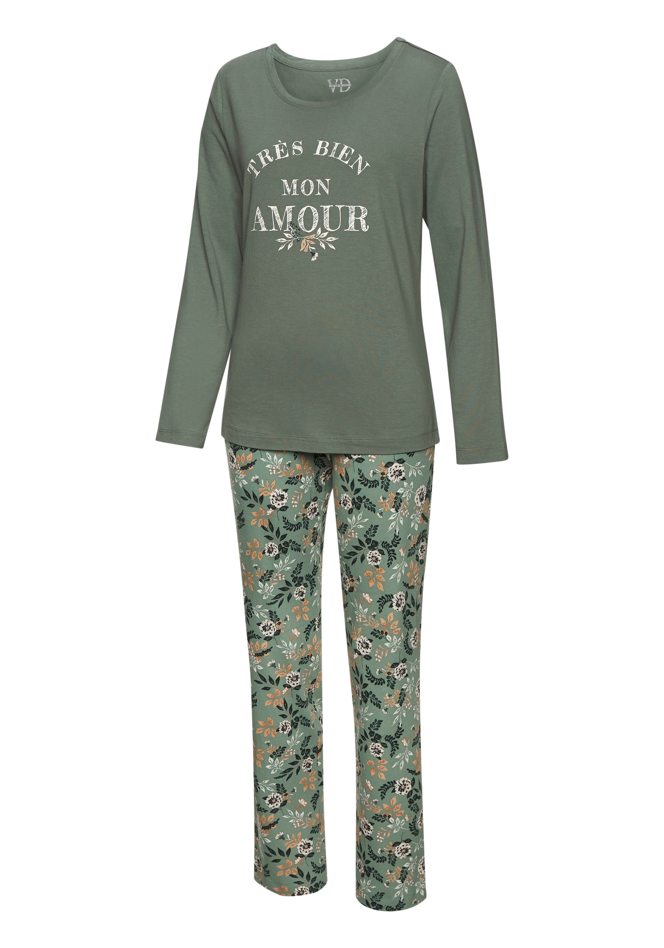 Vivance Dreams Pyjama 2-teilig, 2 tlg. mit romantischem Blumendruck