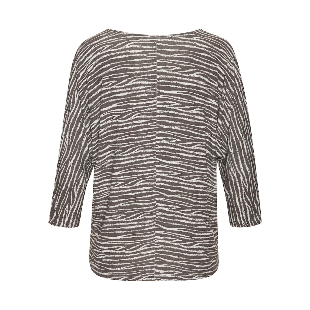 LASCANA 3/4-Arm-Shirt »mit modischem Zebra-Muster«, aus weichem Viskose-Strick