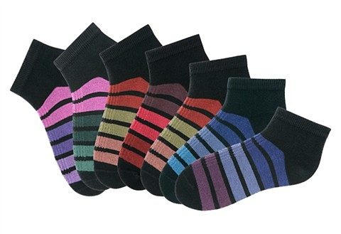 H.I.S Sneakersocken Packung, 7 Stk. tlg. mit bunten Ringeln