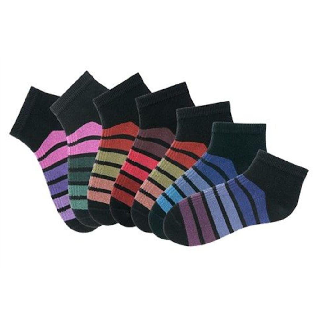 H.I.S Sneakersocken, (Packung, 7 Paar), mit bunten Ringeln