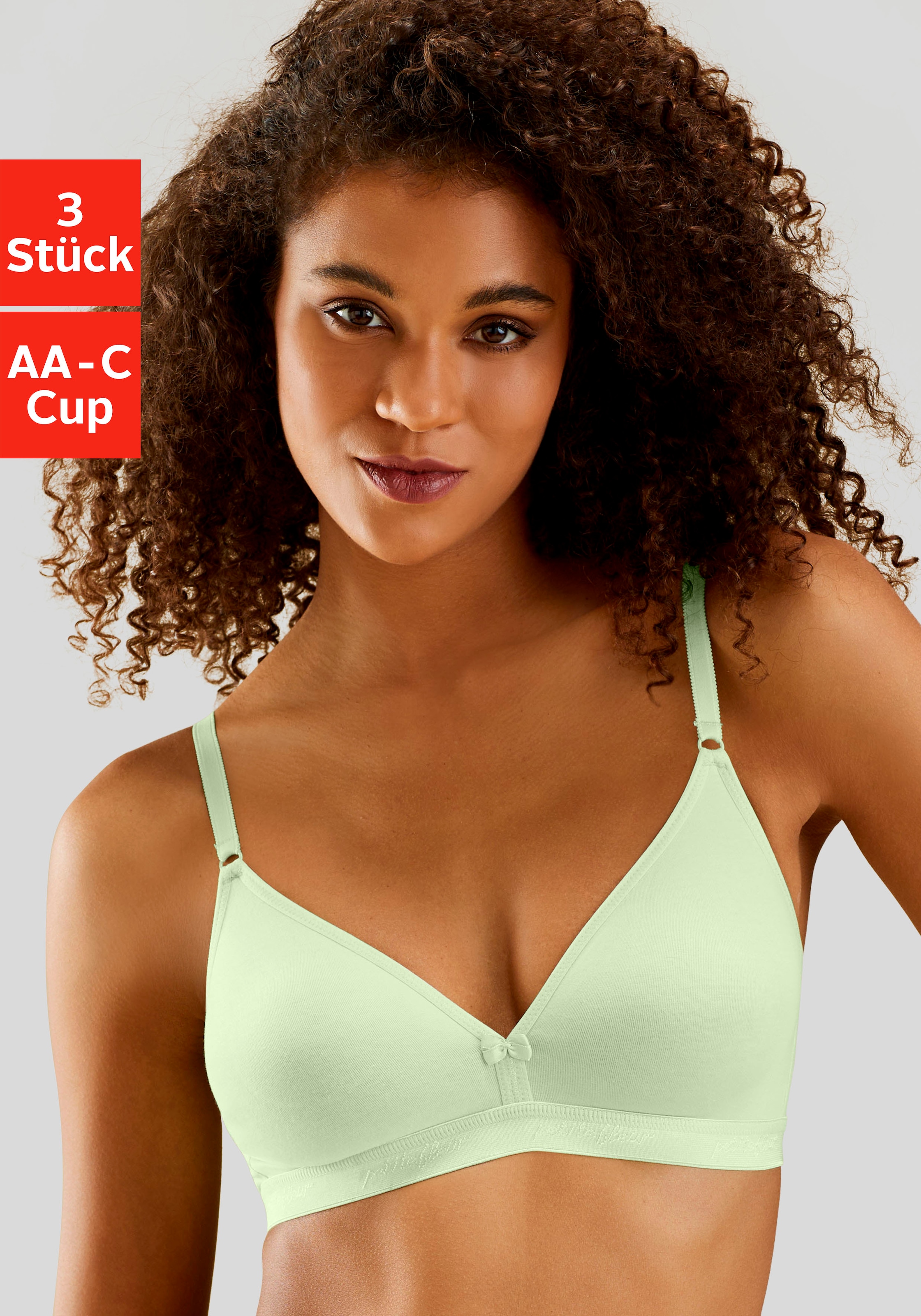 petite fleur Bralette-BH Packung, 3 Stück, ohne Bügel im Triangel-Schnitt