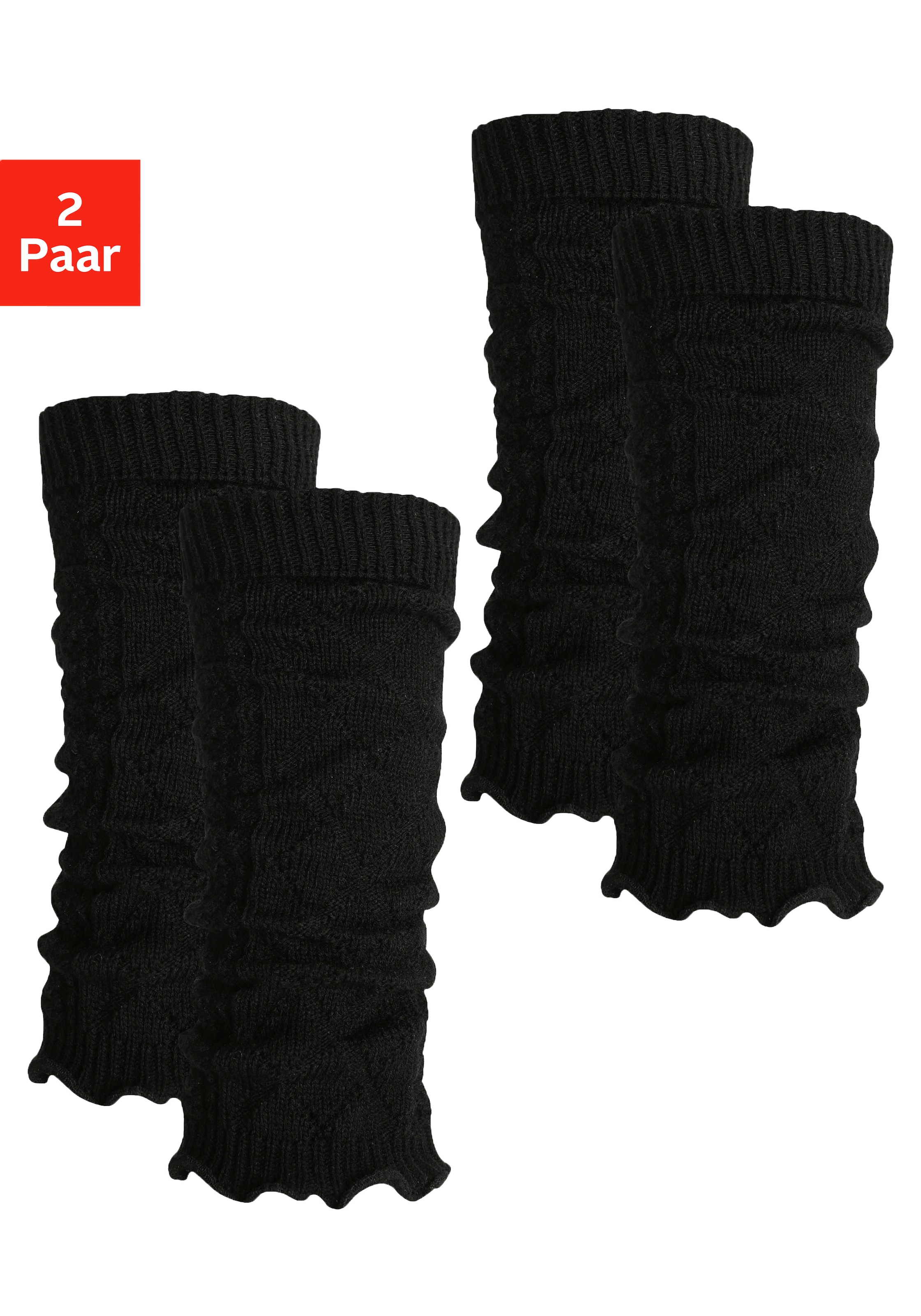 Lavana Stulpensocken Packung, 2 Stk. tlg. mit Zopfstrickmuster