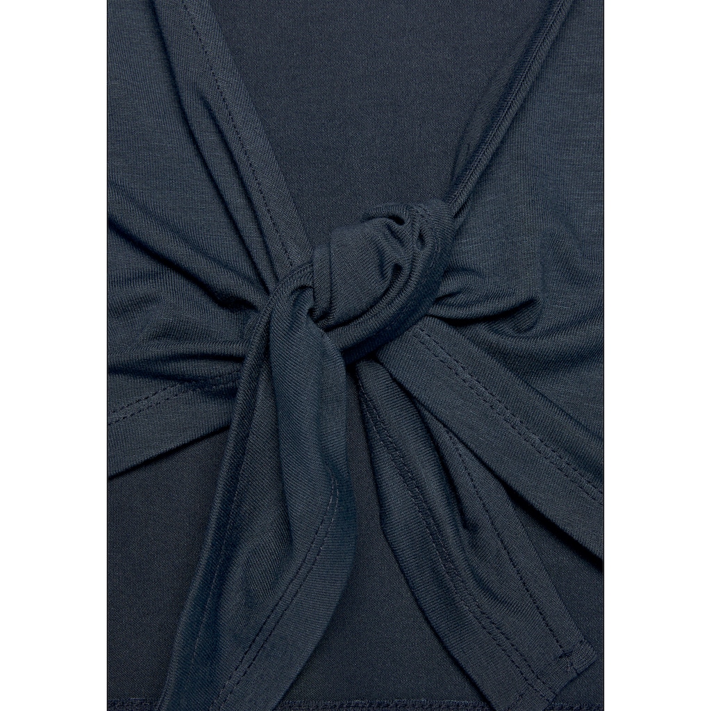 s.Oliver Kurzarmshirt, zum Binden, Jerseyware, Cropshirt, Strandshirt