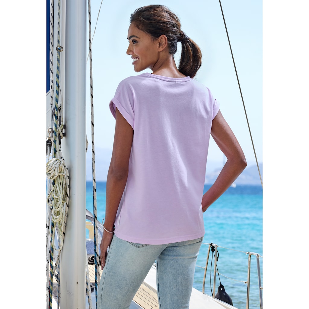 Elbsand T-Shirt »Eldis«, mit Logodruck, Kurzarmshirt aus Baumwoll-Mix, sportlich-casual