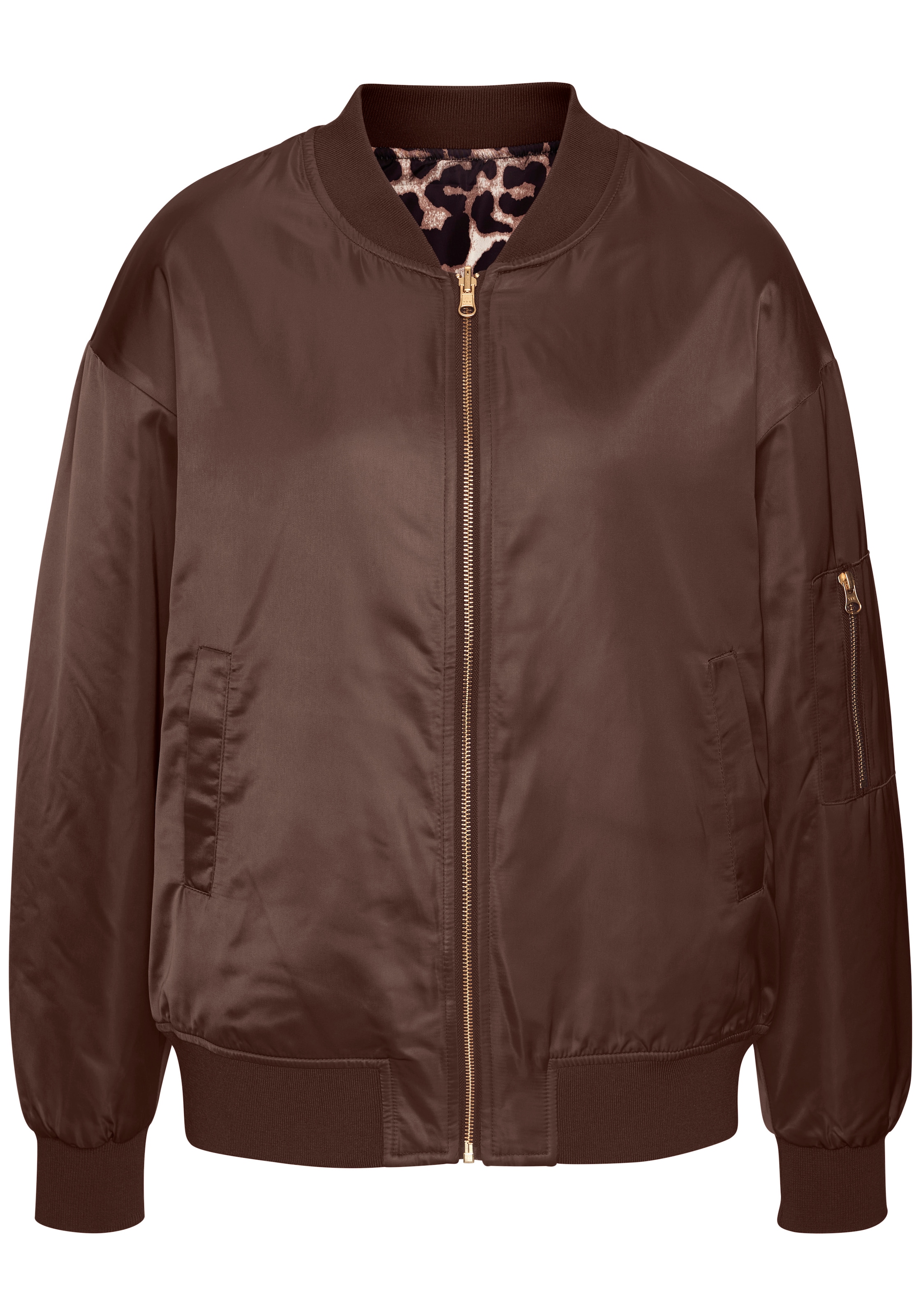 Buffalo Wendejacke Dunkelbraun/Leoprint, Bomberjacke, modisch