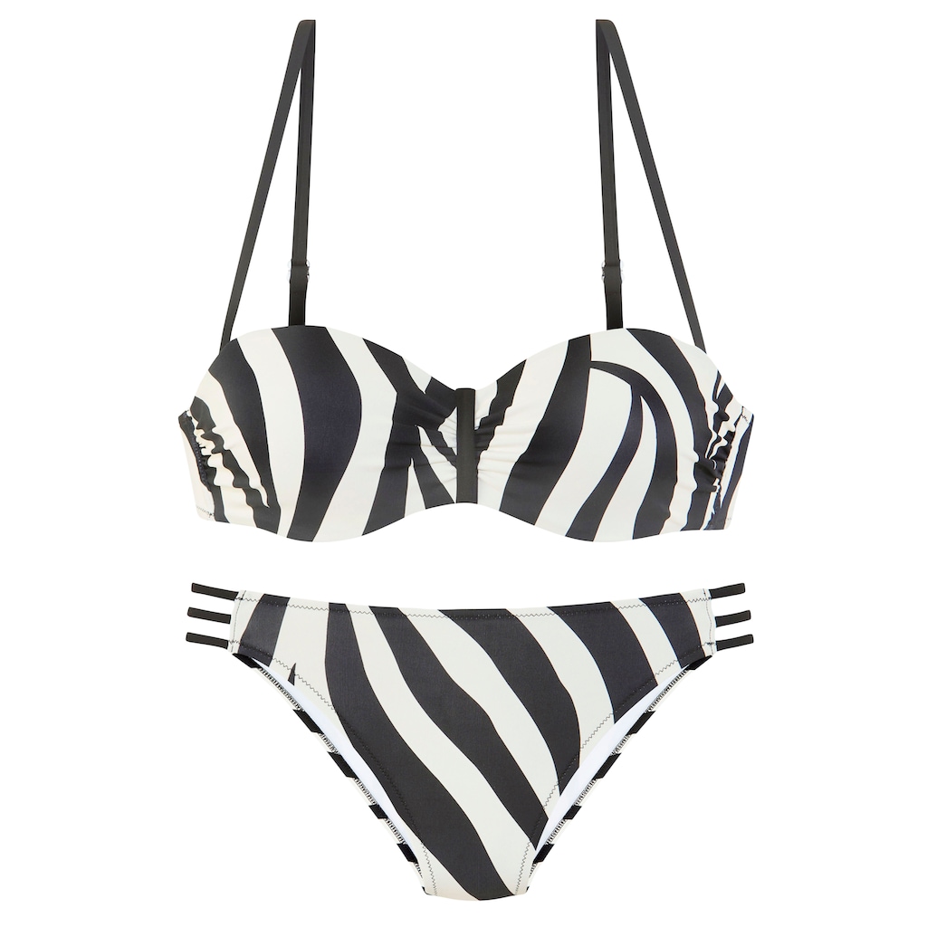 French Connection Bügel-Bandeau-Bikini »Louise«, Mit kontrast Details