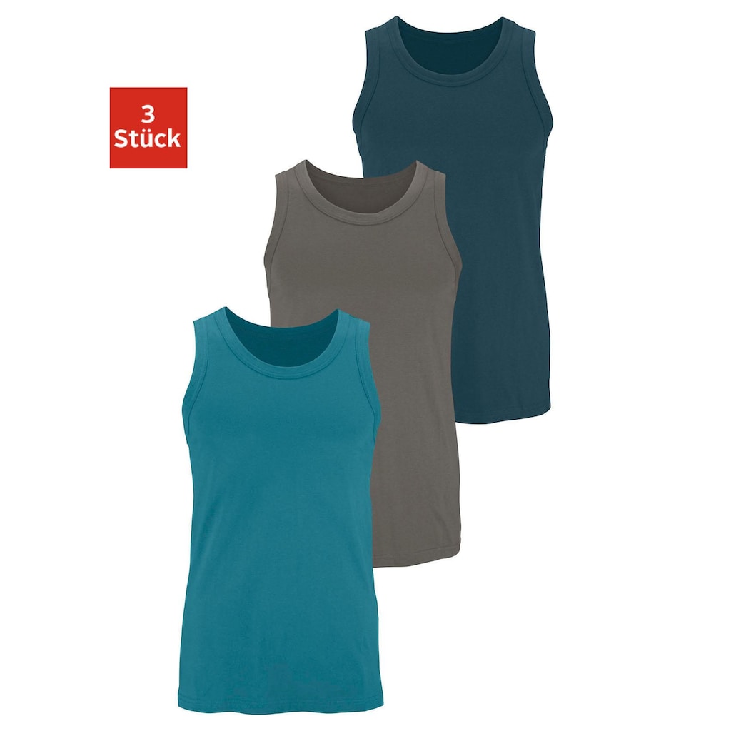 H.I.S Tanktop »Unterhemd für Herren«, (Packung, 3 tlg.), mit Rundhals aus Baumwolle