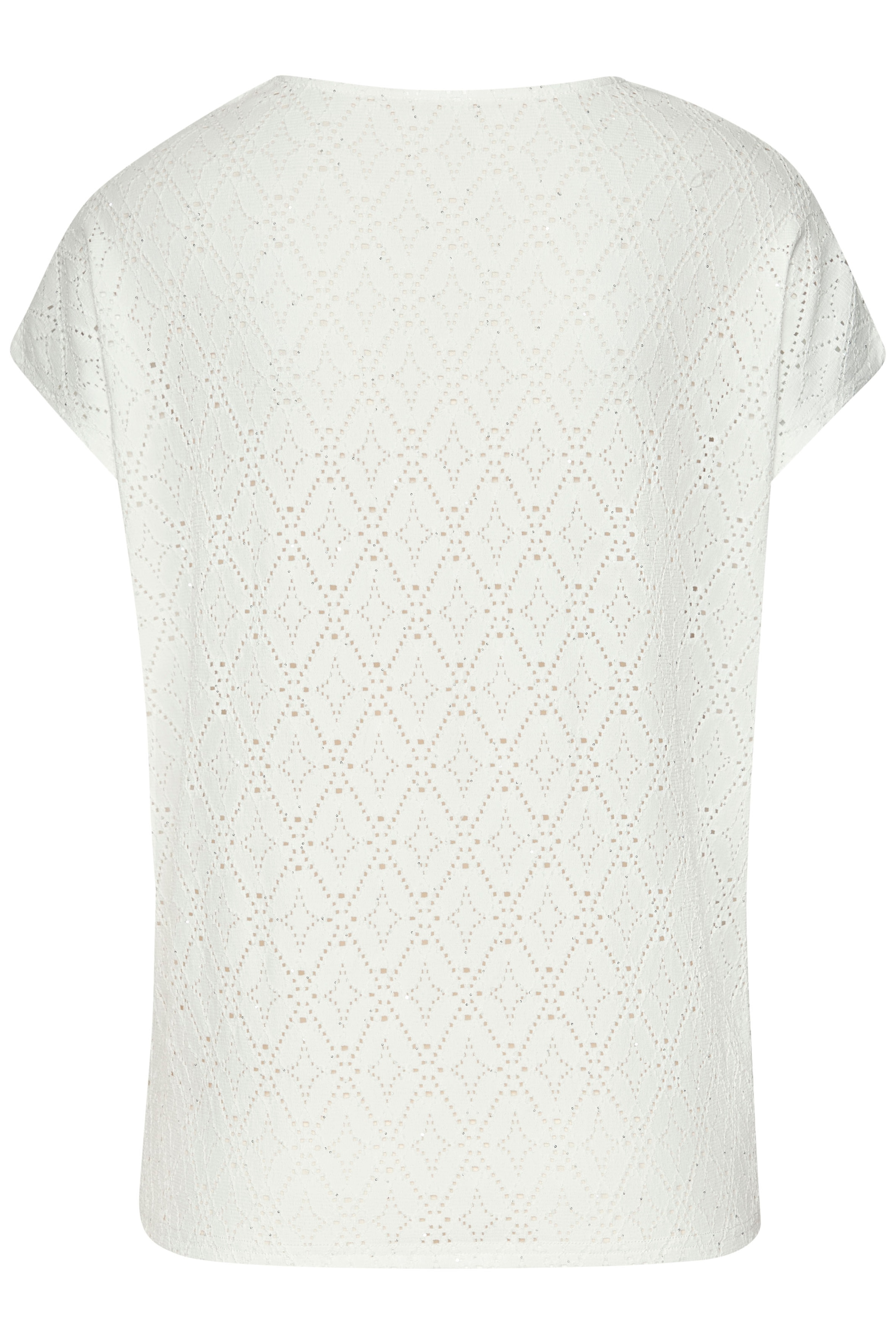 LASCANA Rundhalsshirt »mit funkelnden Pailetten« aus hochwertiger Ajour-Qualität