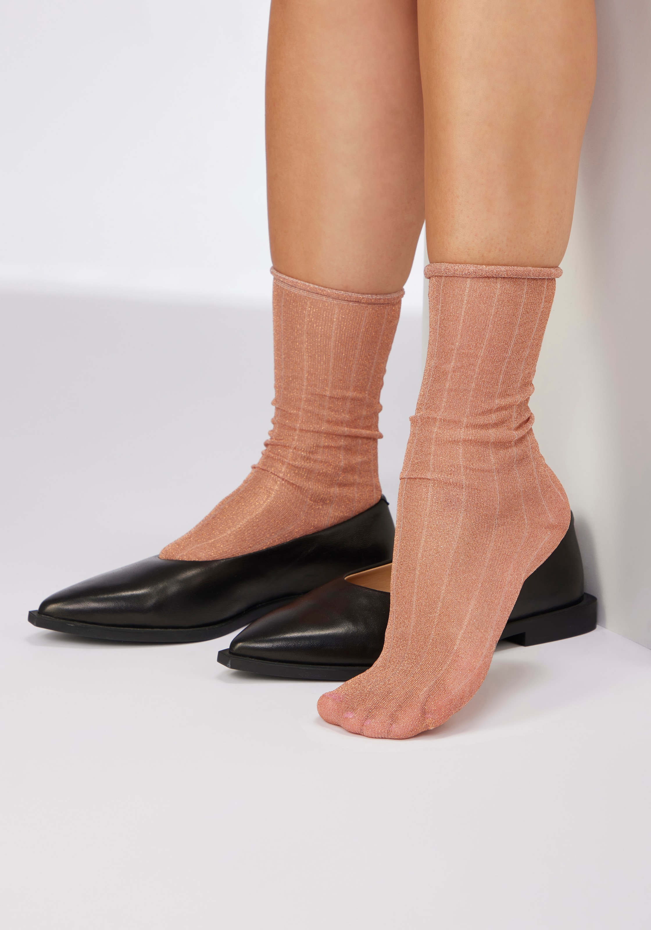 Copenhagen Studios Chaussettes longues Paquet, 2 Couple tlg. transparent und mit Glitzer