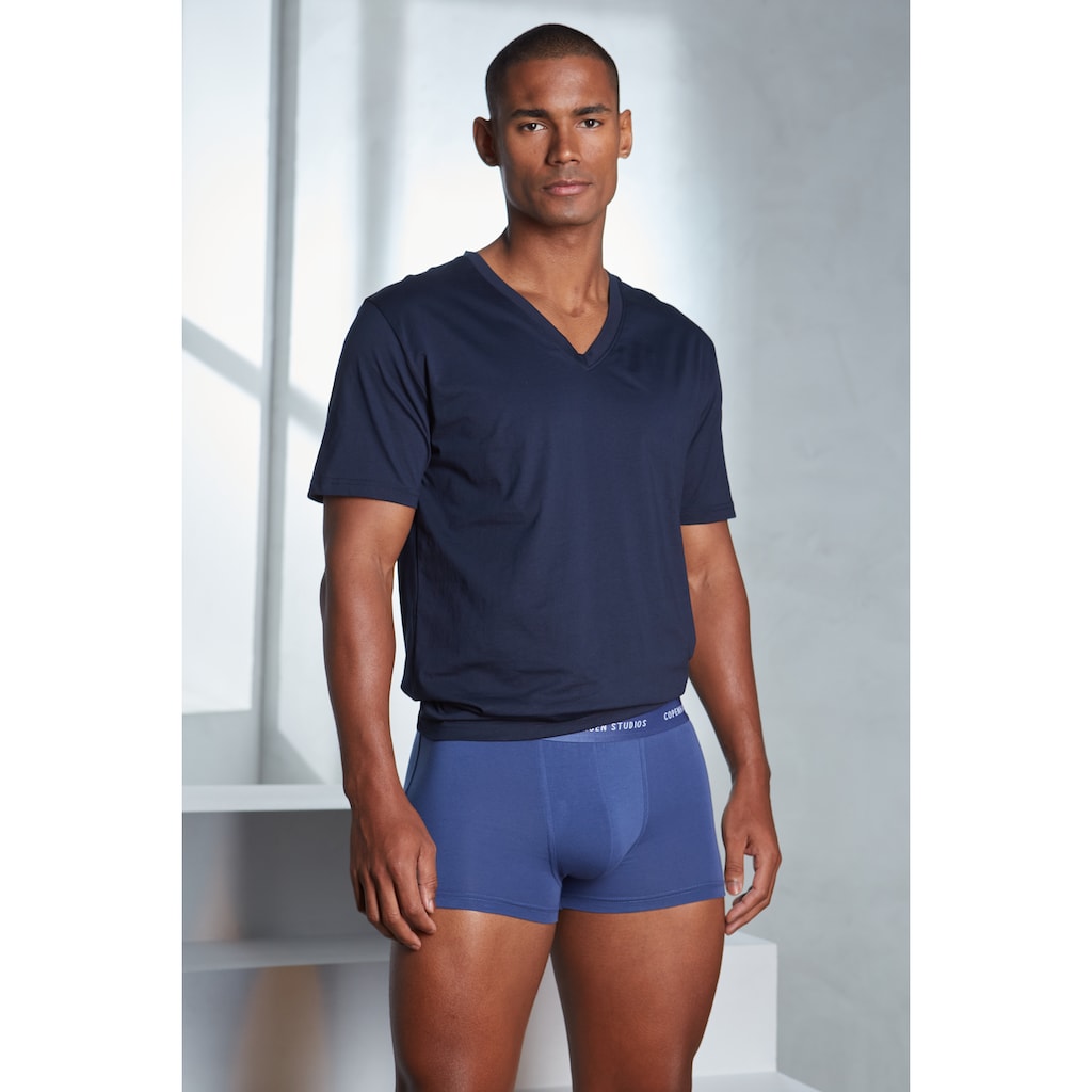 Copenhagen Studios Boxer »Boxershorts für Herren«, (3 St.), mit farbigem Logo-Bund