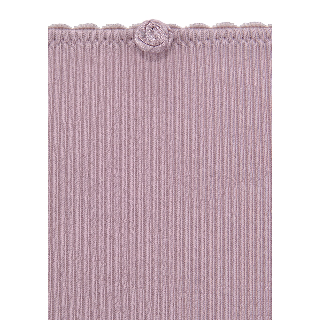 Vivance Jazz-Pants Slips, (3er-Pack), aus weicher und elastischer Rippware, mit zartem Röschen vorn