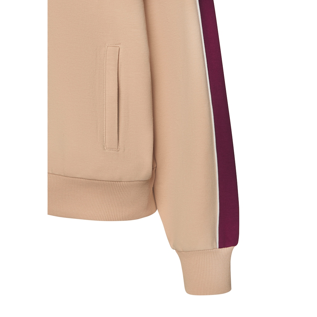 s.Oliver Sweatjacke, mit Reissverschluss und Kontrast Einsätzen, Loungewear