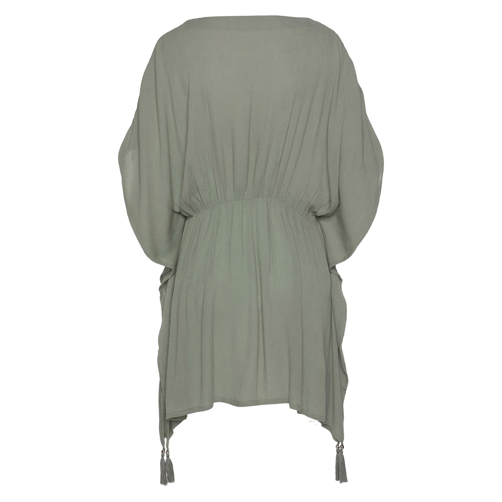 LASCANA Tunika, aus gekreppter Viskose, Blusenkleid, Strandmode, transparent