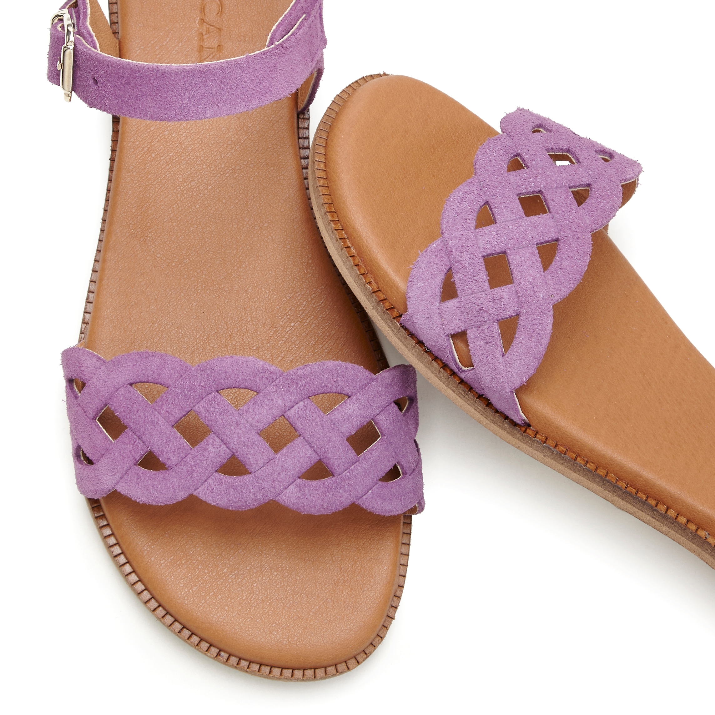 LASCANA Sandale »Sommerschuh«, Sandalette, Sommerschuh aus Leder mit Cut-Outs und weicher Innensohle