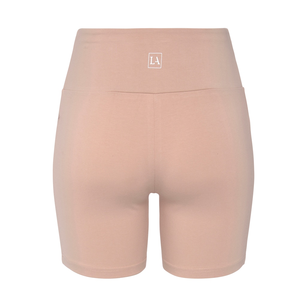 LASCANA Shorts, mit breitem Bündchen und Logodruck