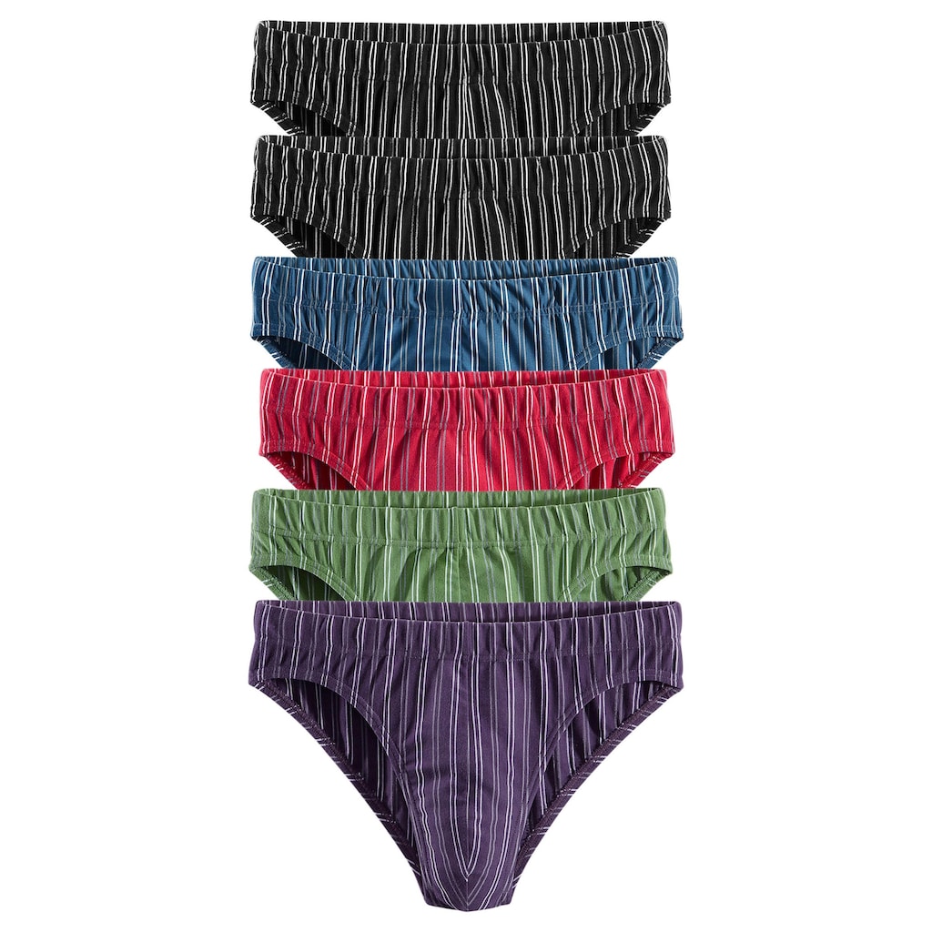 le jogger® Slip, (Packung, 6 St.), mit garngefärbten Streifen