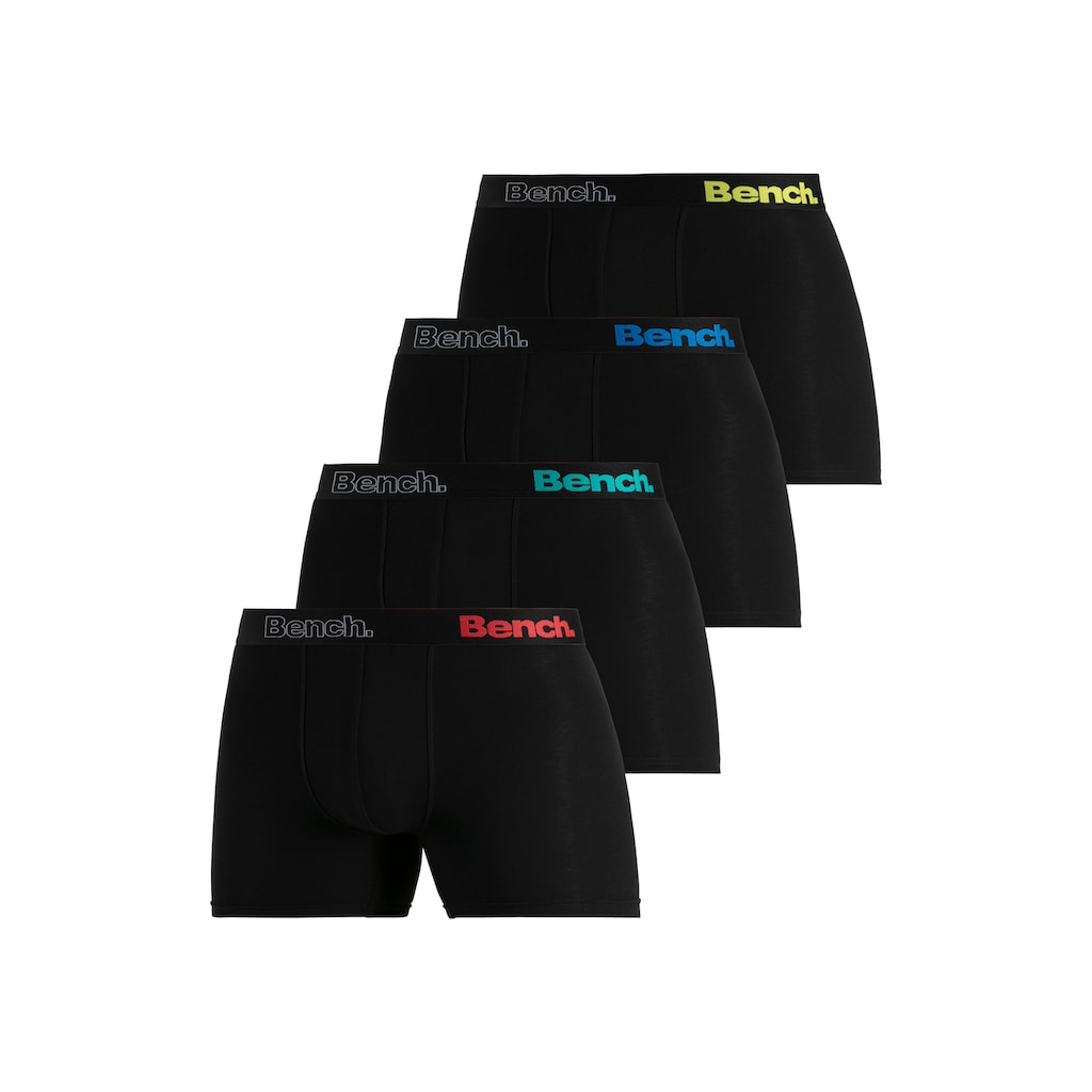 Bench. Langer Boxer »Boxershorts für Herren«, (Packung, 4 St.), Unterhosen mit Logoschriftzug im Bund