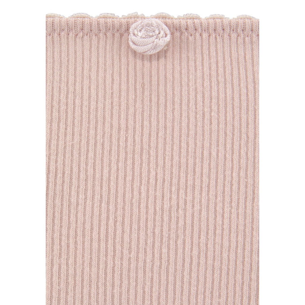 Vivance Panty, (3er-Pack), aus weicher und elastischer Rippware, mit zartem Röschen vorn
