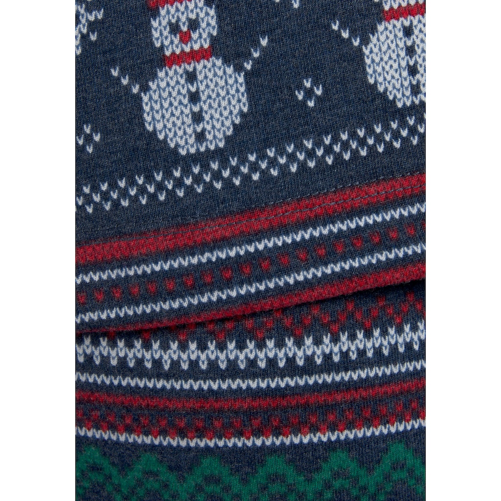 LASCANA Pyjama, (2 tlg.), mit winterlichem Druck