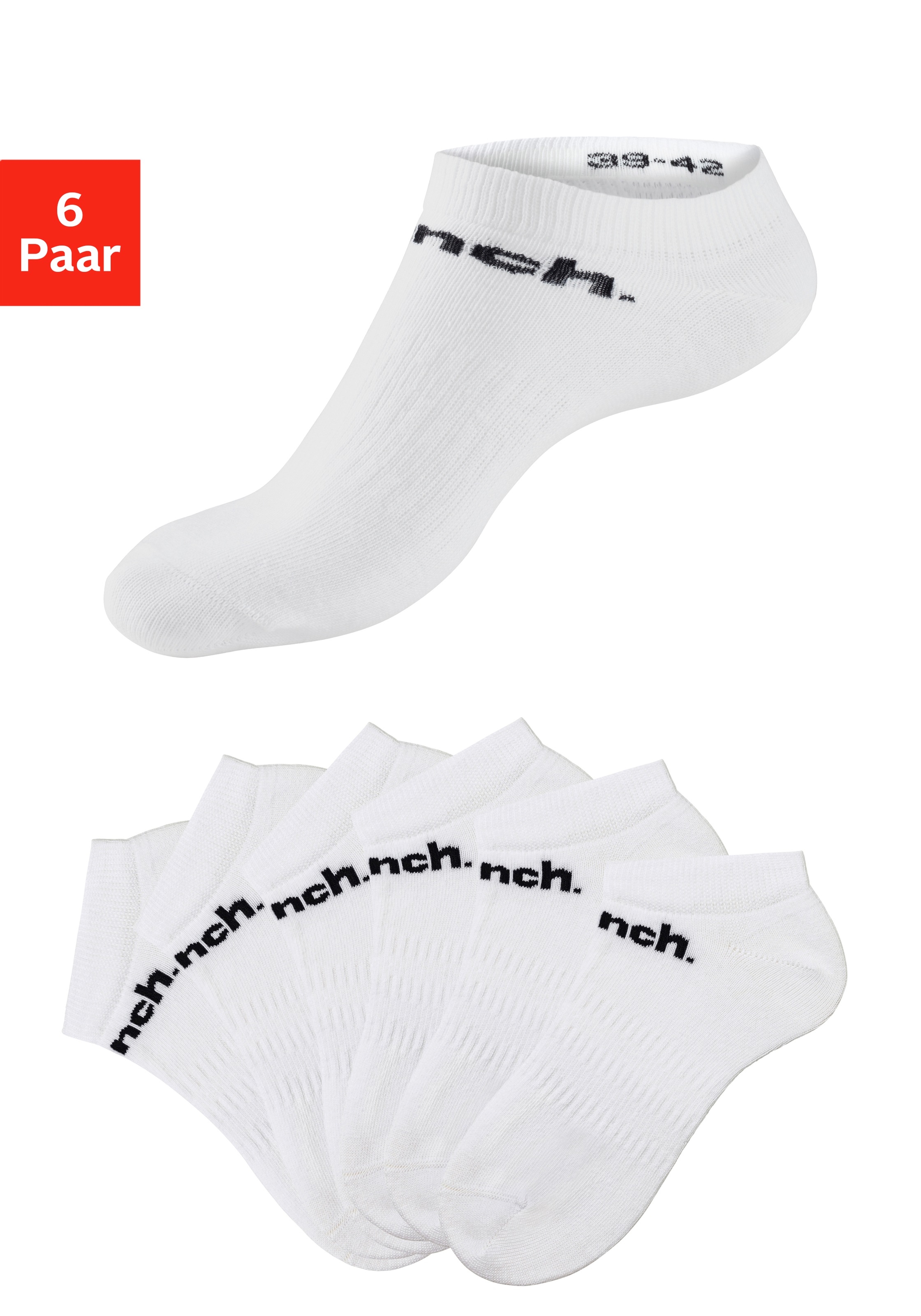 Bench. Sportsocken Packung, 6 Stk. tlg. Sneakersocken mit klassischem Logoschriftzug