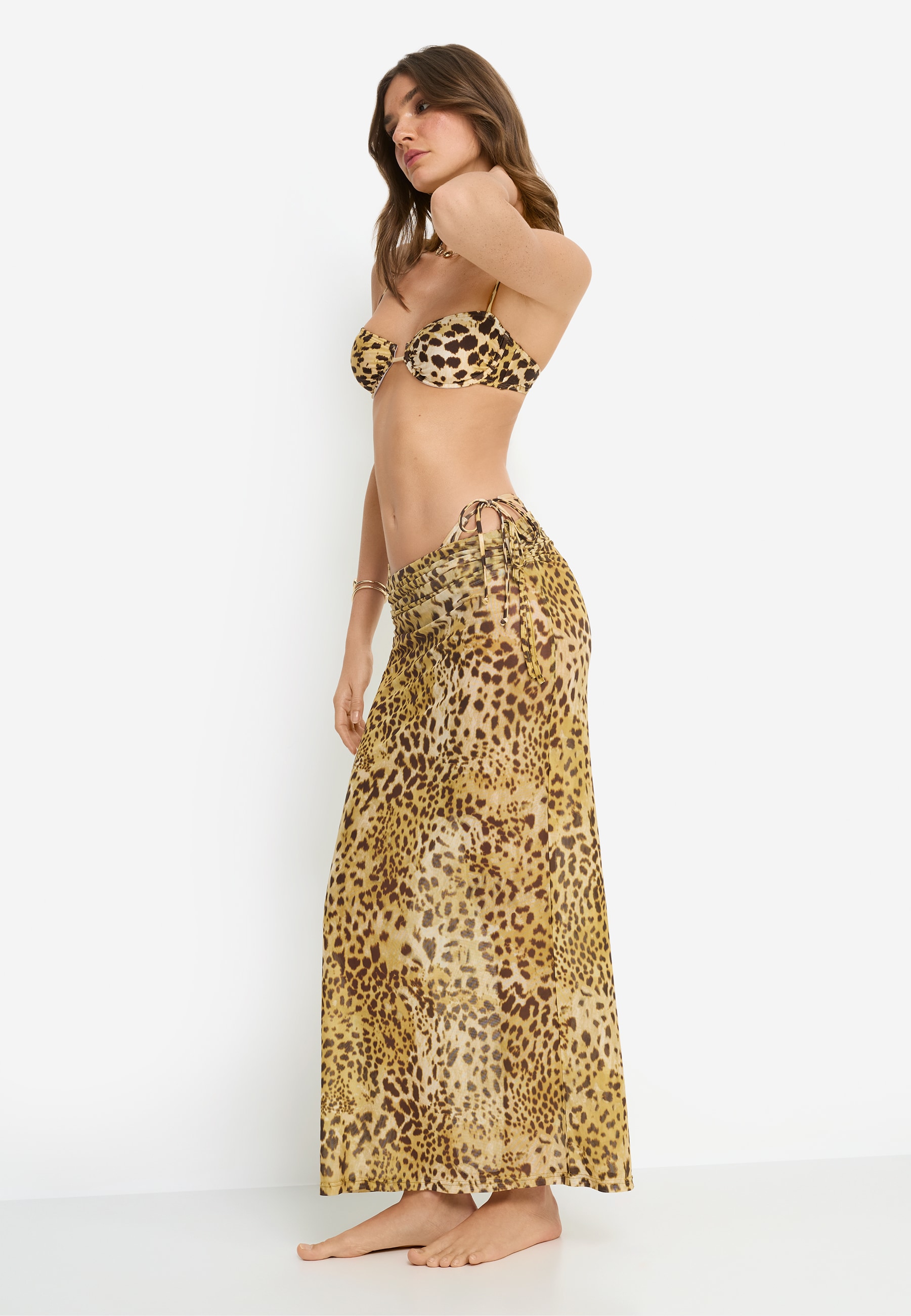 LSCN by LASCANA Jupe en maille in Maxilänge mit Animaldruck